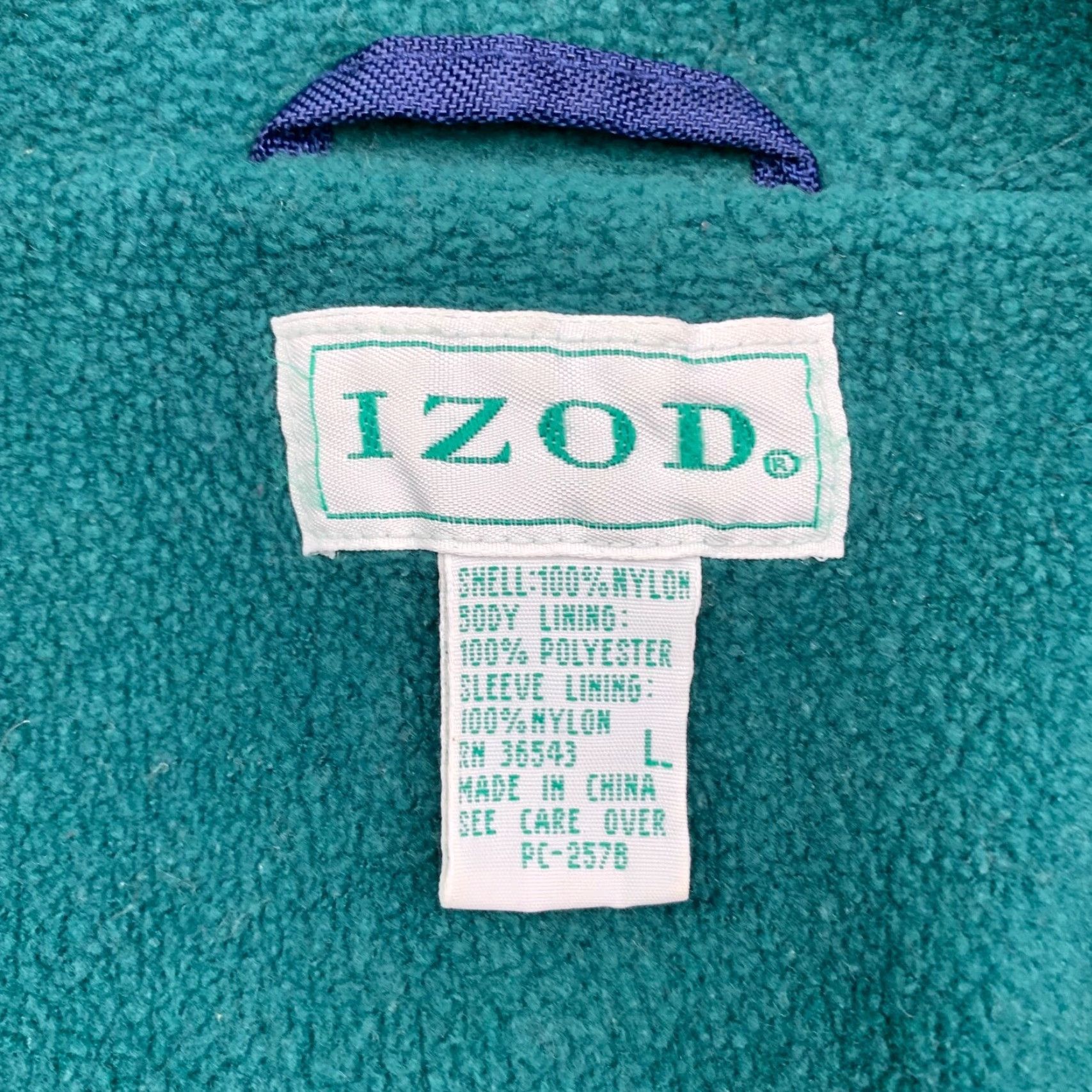 Izod VINTAGE Izod Sport Men's Anorak Rain Jacket Blue Orange Large Fleece Lined 1/4 Zip Pockets Waterproof Windproof Jacket Mens Size US L / EU 52-54 / 3 - 5 Thumbnail