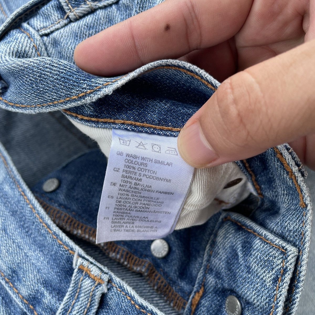 Japanese Brand × Jean Vintage Japanese Faded Fly Button Jeans Denim Pants W32 Size US 32 / EU 48 - 8 Thumbnail
