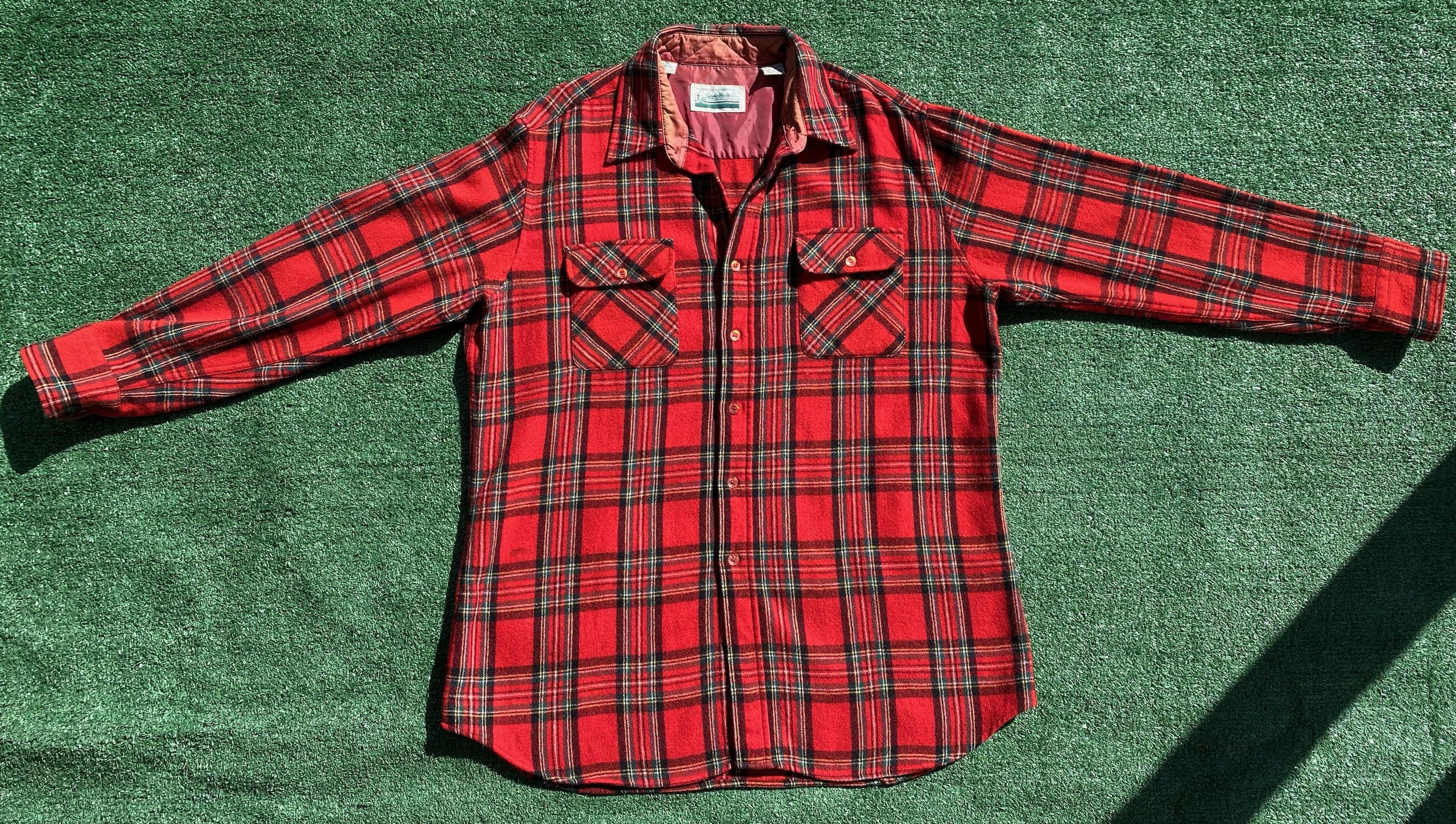 Vintage 90’s Wool Plaid Distressed Flannel Shirt XL Tall Size US XL / EU 56 / 4 - 2 Thumbnail
