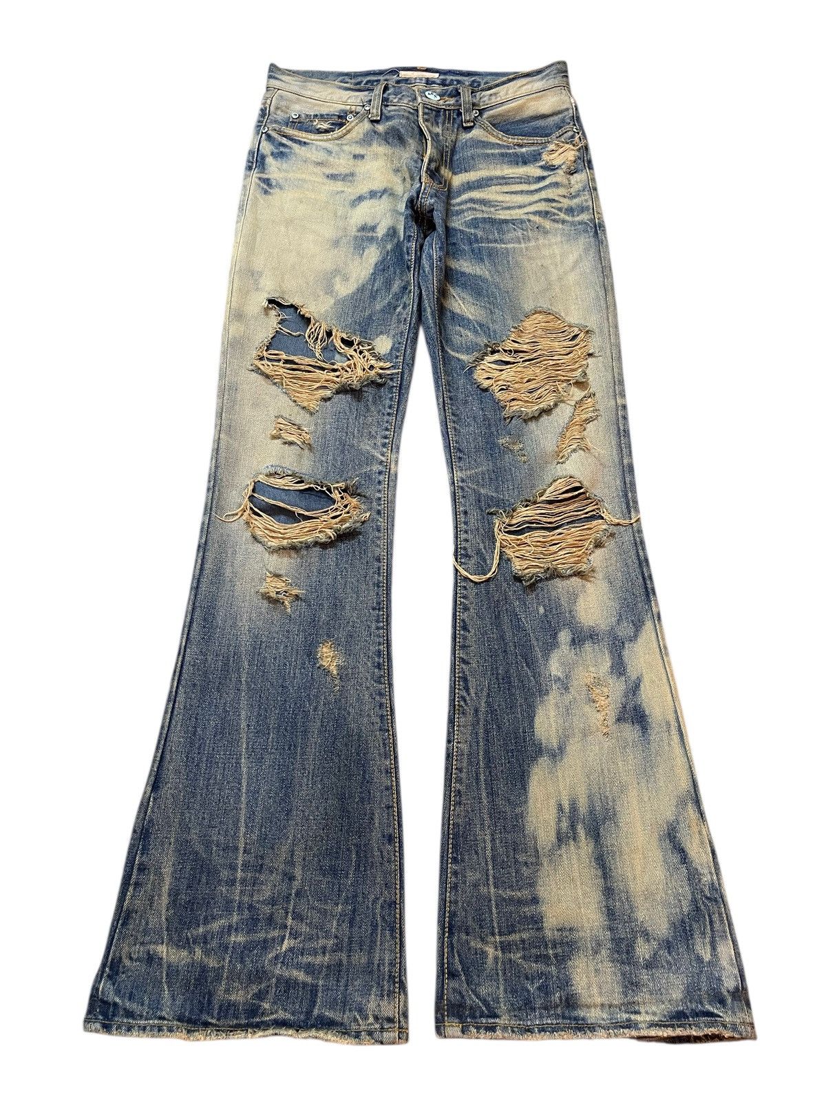 GOA 💥Rare💥 Vintage G.O.A Mud Wash Faded Distressed Flared GOA Size US 30 / EU 46 - 1 Thumbnail