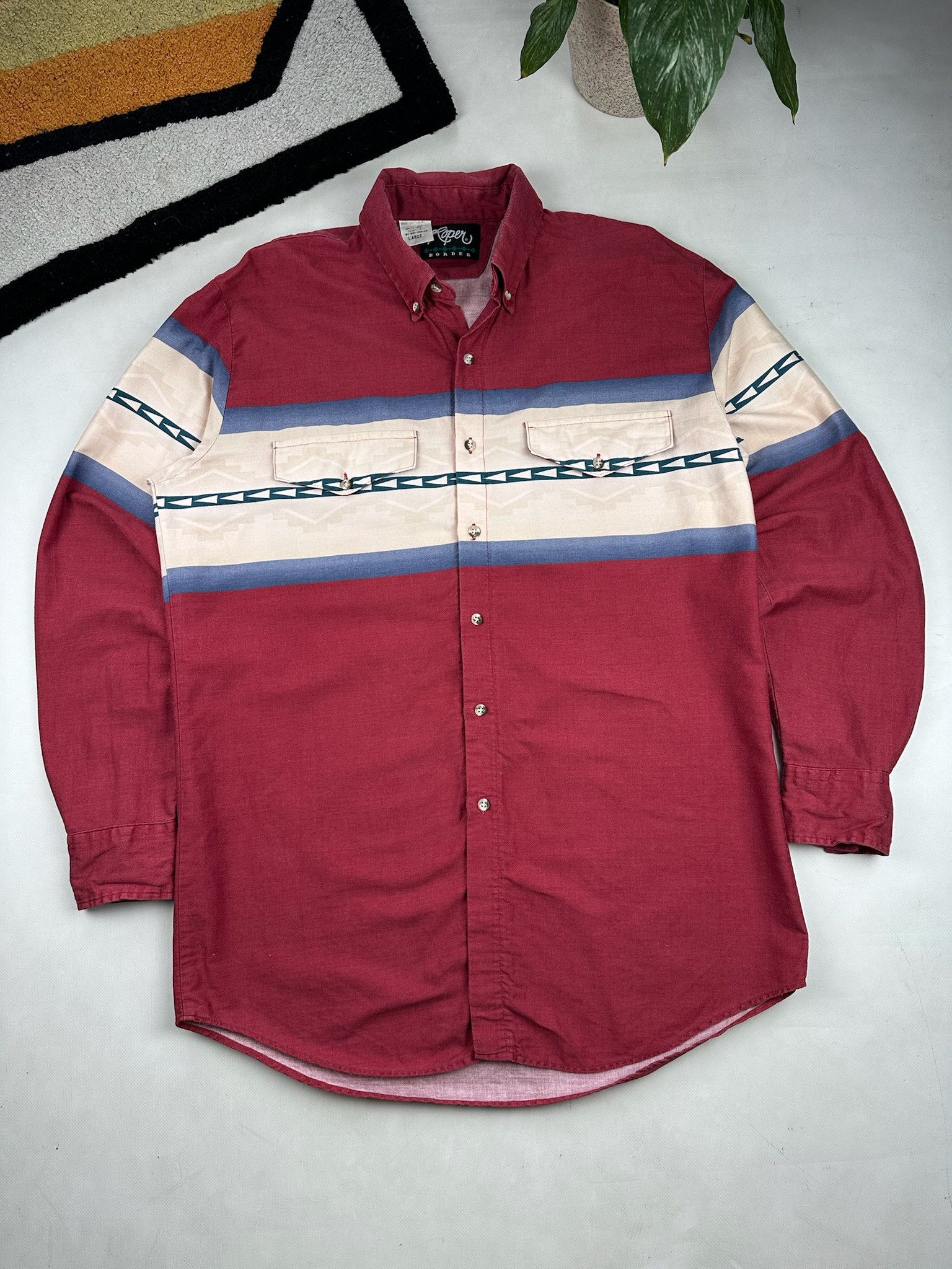 Roper Vintage 90's Roper Southwest Western Wear Cowboy Shirt Size US L / EU 52-54 / 3 - 1 Thumbnail
