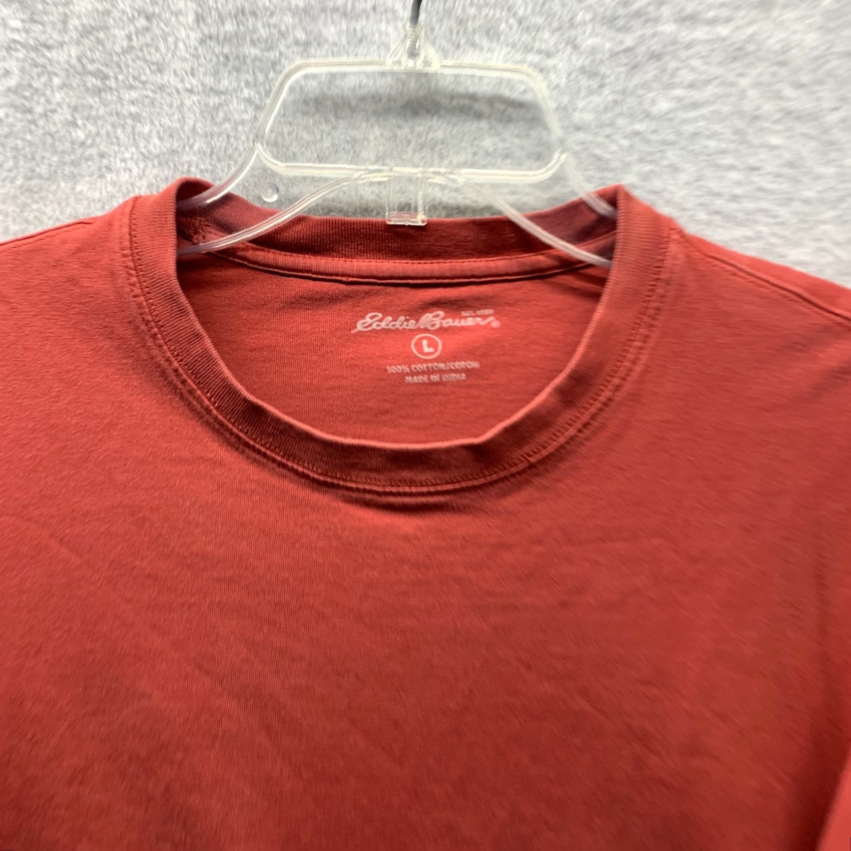 Eddie Bauer Eddie Bauer Shirt Men Red Cotton Classic Short Sleeve Crew Neck L Large 80s 90s Vintage: No Size US L / EU 52-54 / 3 - 3 Thumbnail