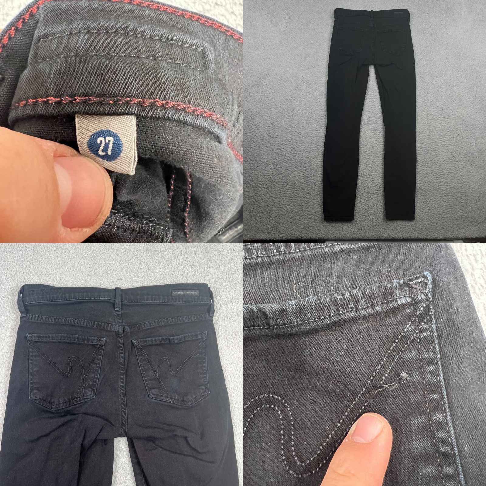 Citizens Of Humanity VINTAGE Citizens of Humanity Jeans Womens Skinny Black 27 Thompson Mid Rise 28-Inch Inseam Size 29" - 8 Thumbnail