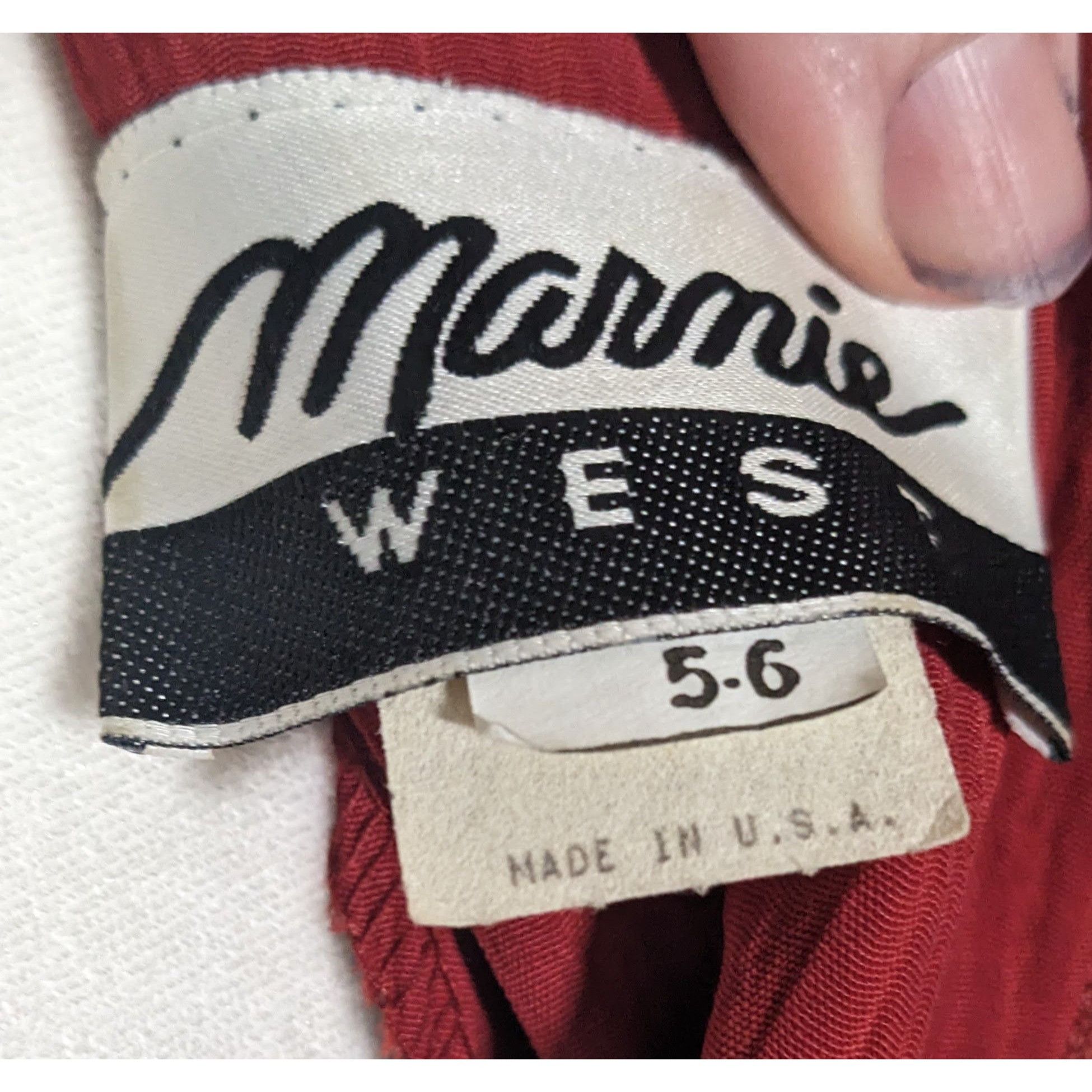 Other Vintage Marnie West Red Formal Split Front Midi Dress Size M / US 6-8 / IT 42-44 - 7 Thumbnail