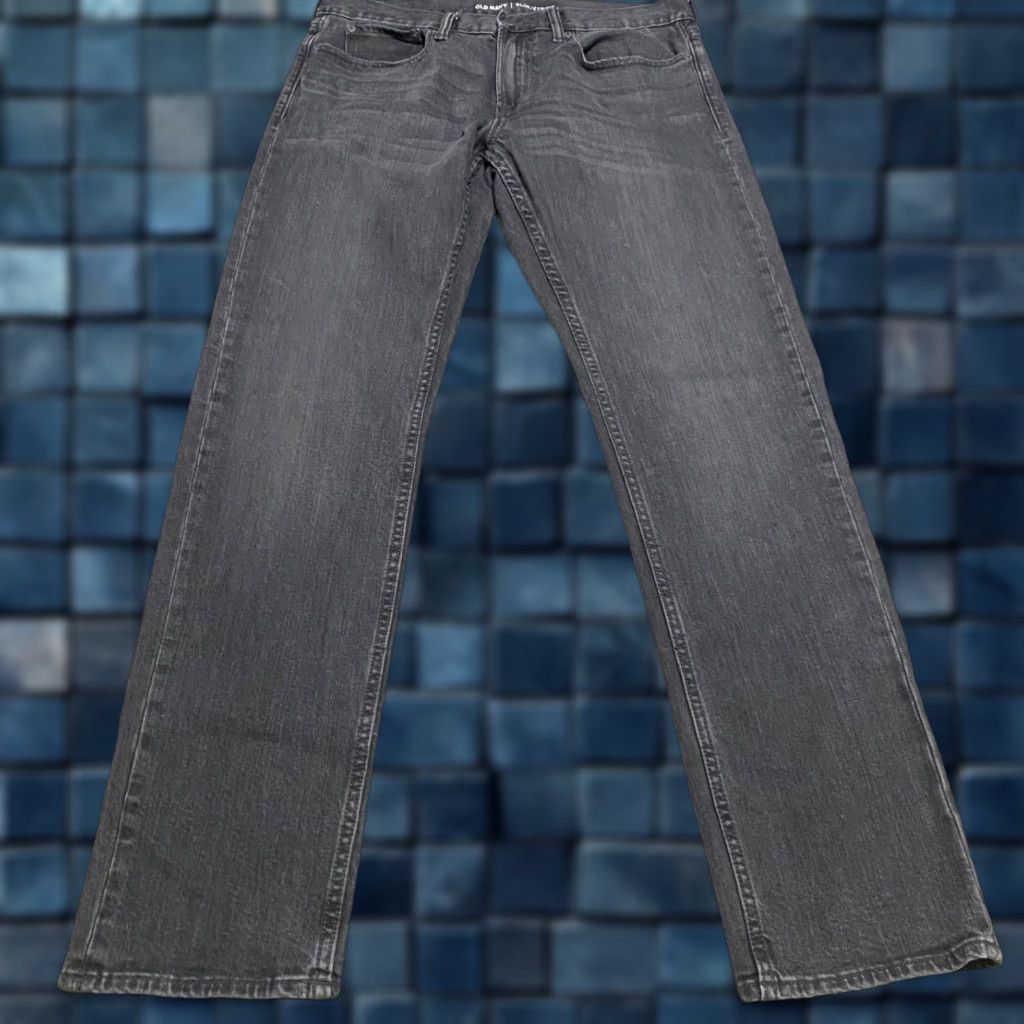 Old Navy Old Navy Jeans Gray Denim Medium Wash Slim Straight Mid Rise 34x34 Mens Regular 5-Pocket Stretch Size US 34 / EU 50 - 1 Thumbnail