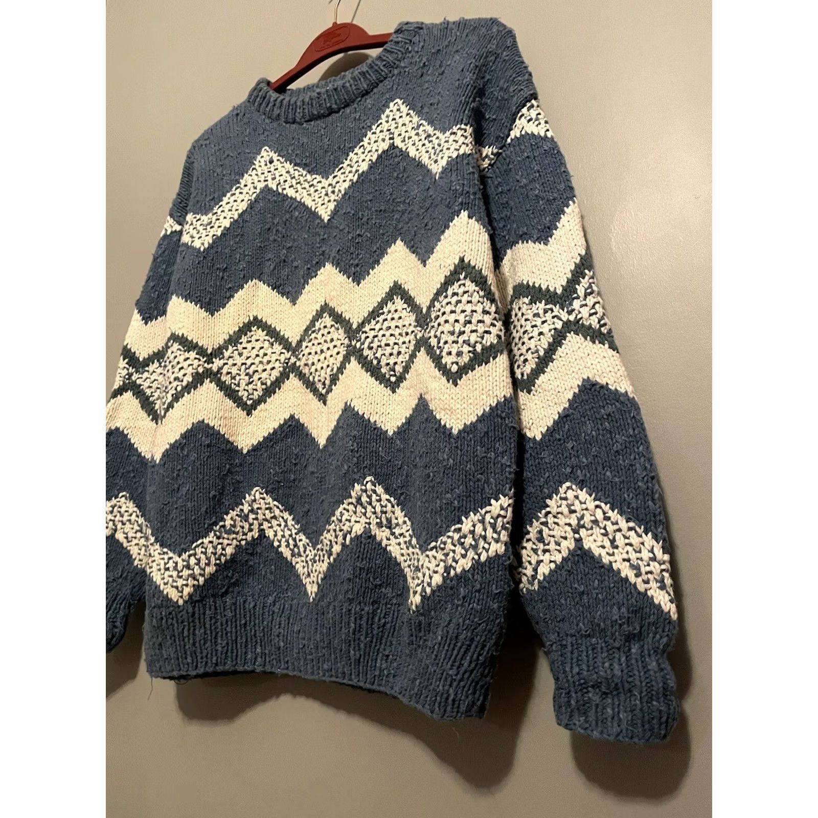 Vintage John Ashford Sport Hard Knits Cotton Sweater Knitted Size L Chunky Blue (E260) Size US M / EU 48-50 / 2 - 4 Thumbnail