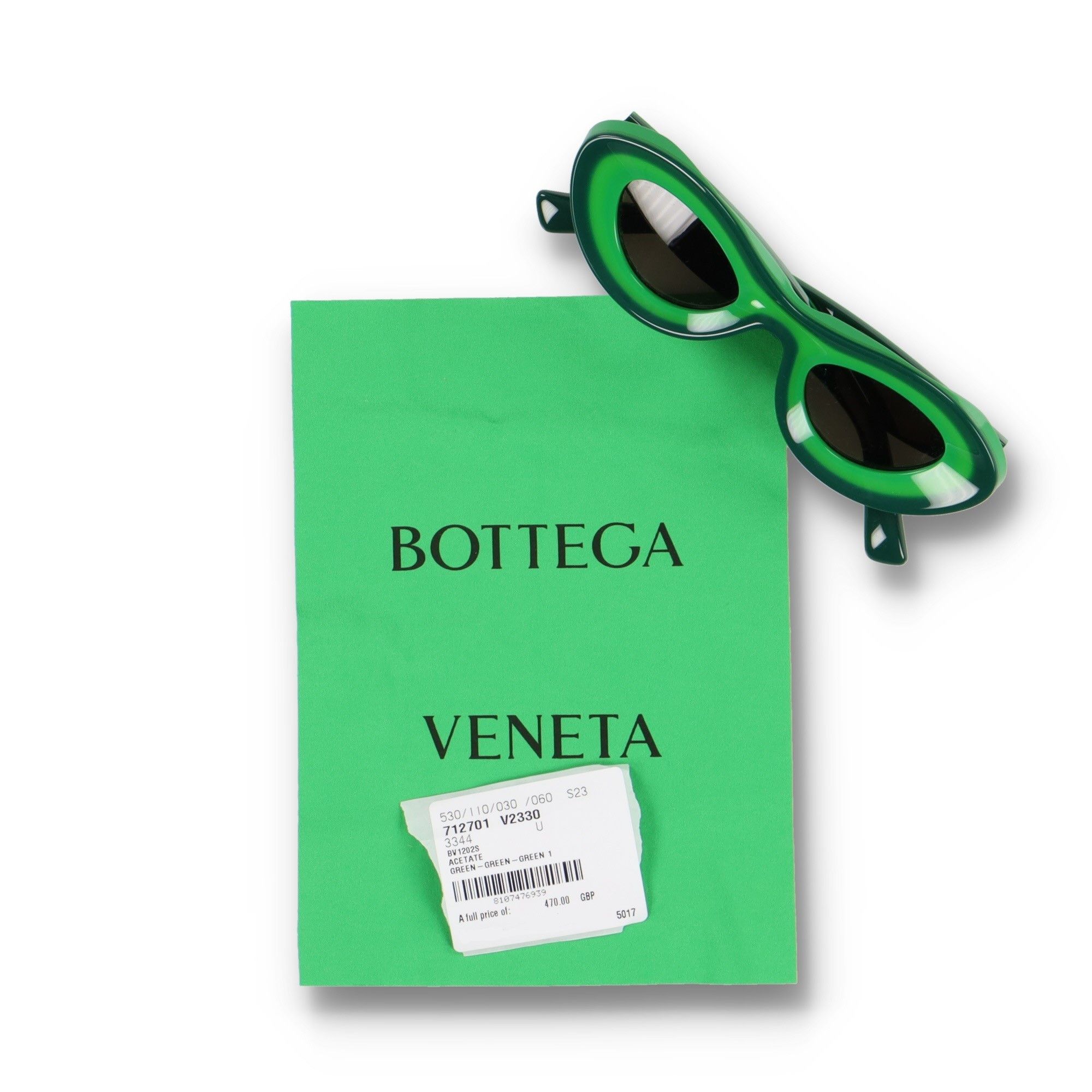 Bottega Veneta Green Hue BV1202S Acetate Cat Eye Sunglasses Size ONE SIZE - 5 Thumbnail