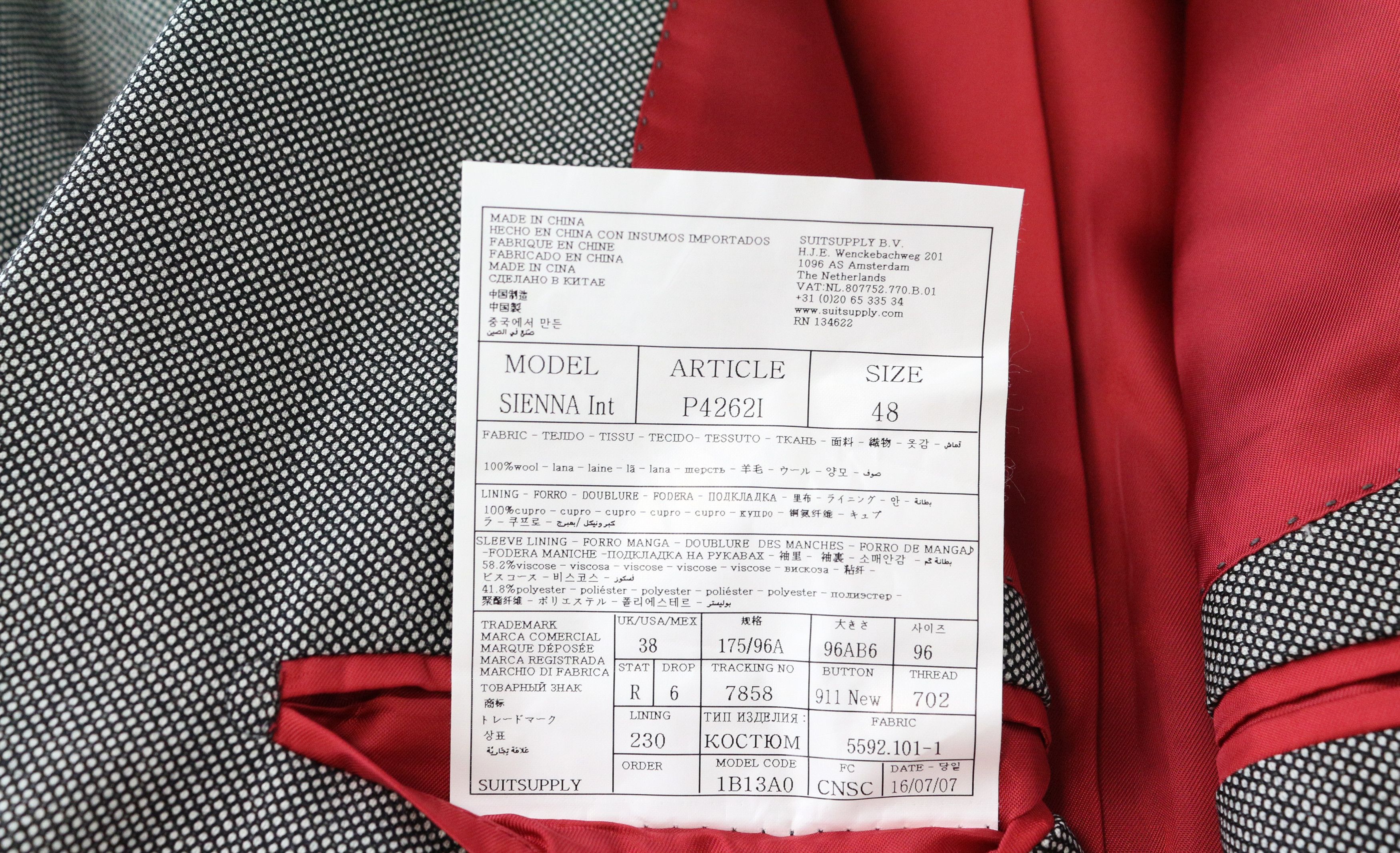 Suitsupply SIENNA UK38R Wool Super 130's Grey Blazer 60963 Size 38R - 4 Thumbnail