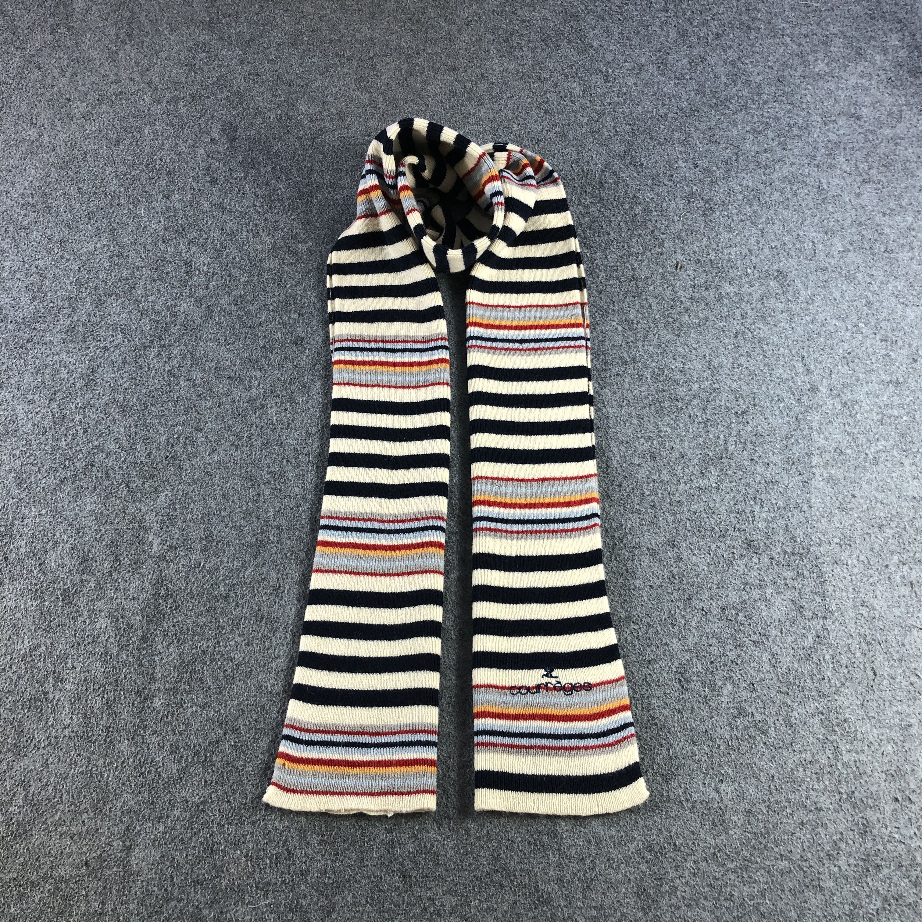 Courreges Courreges Striped Wool Scarf Muffler V2956 Size ONE SIZE - 1 Thumbnail