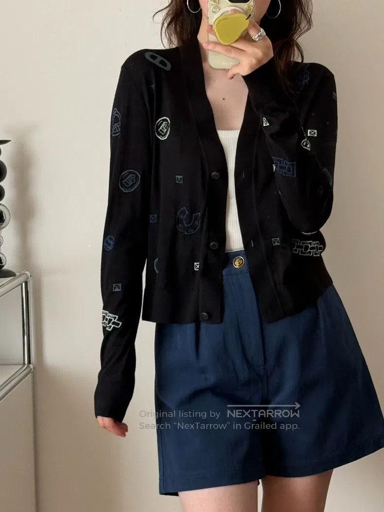 Hermes Hermes Candy book seal lace light long sleeve cardigan Size S / US 4 / IT 40 - 1 Thumbnail