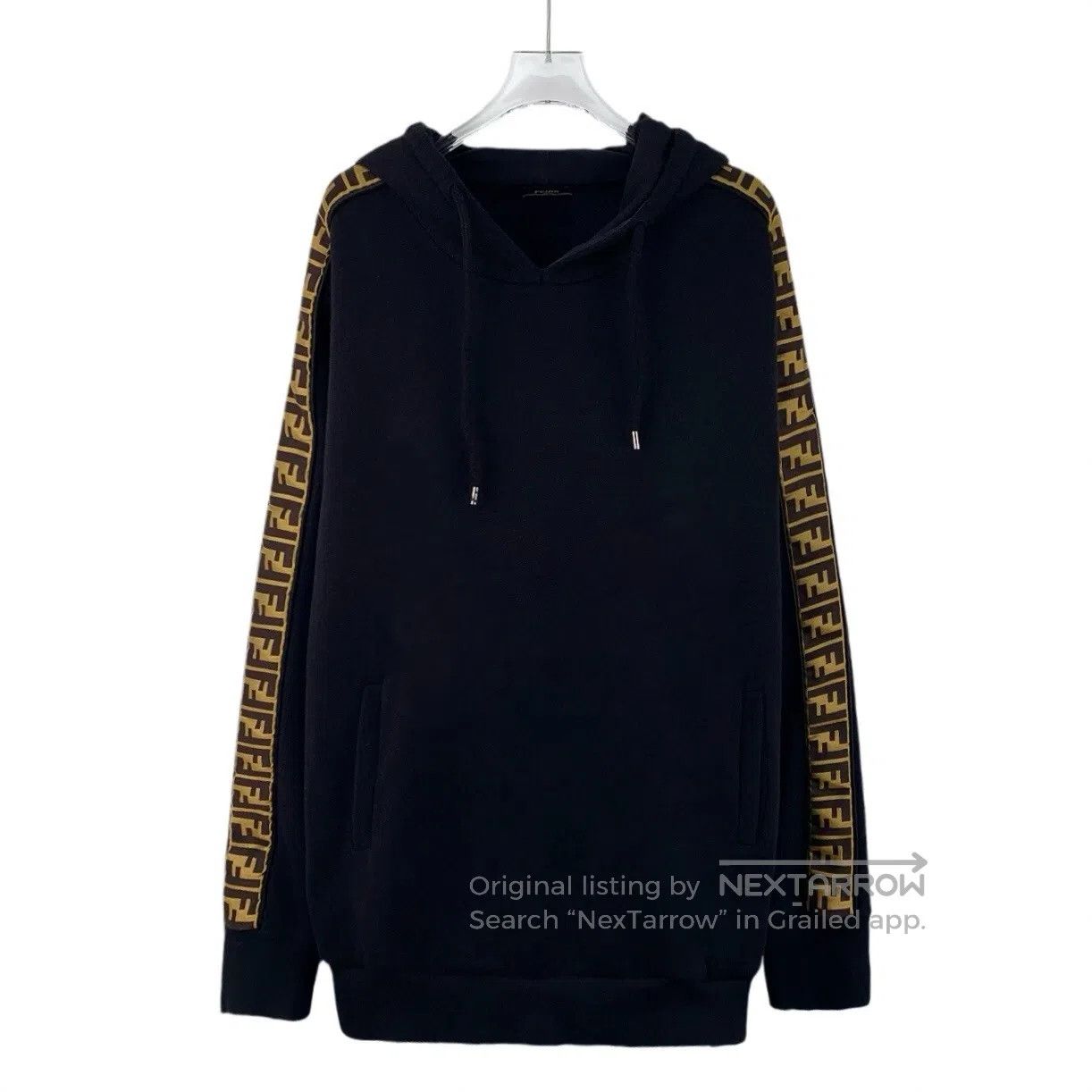 Fendi FENDI Black side logo lettering hooded long sleeve sweatsh Size US L / EU 52-54 / 3 - 1 Thumbnail
