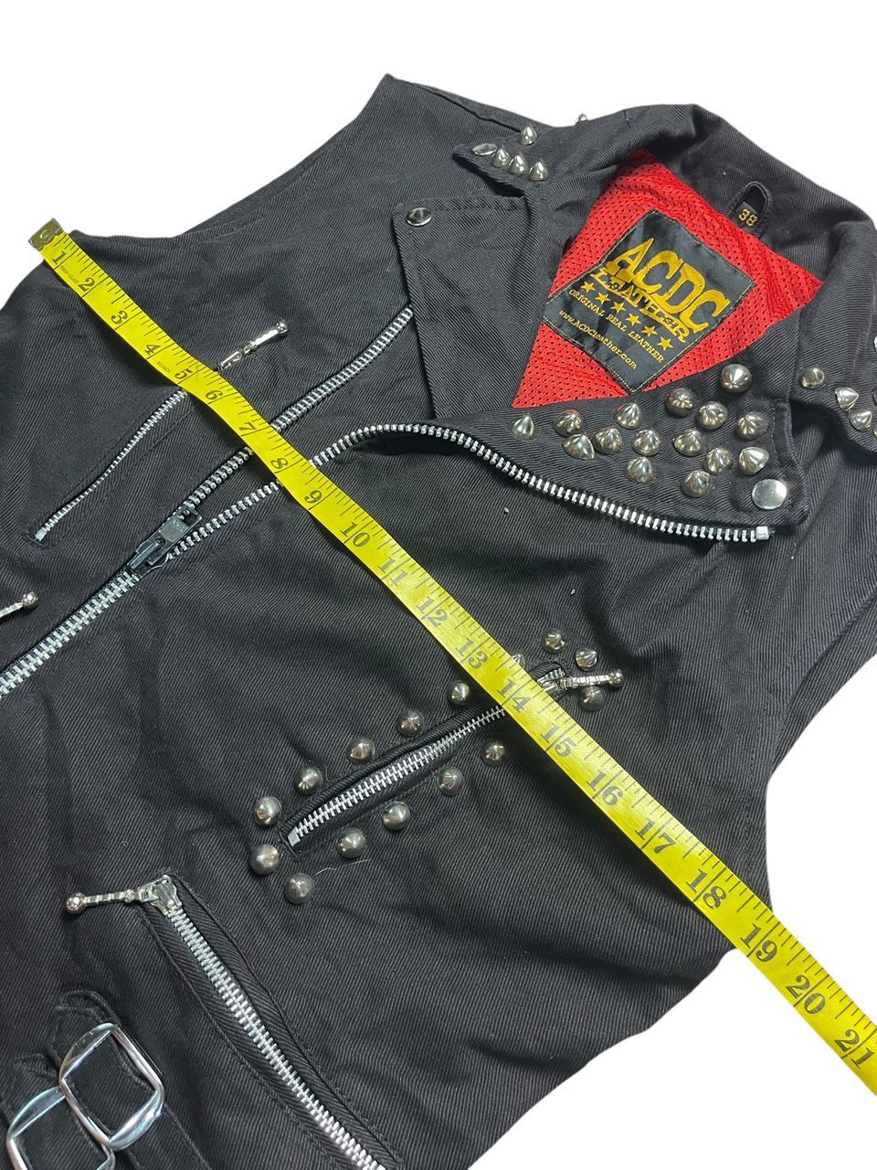 Seditionaries ACDC Leather Punk Vest Jacket Spike Studded Style Size US M / EU 48-50 / 2 - 9 Thumbnail