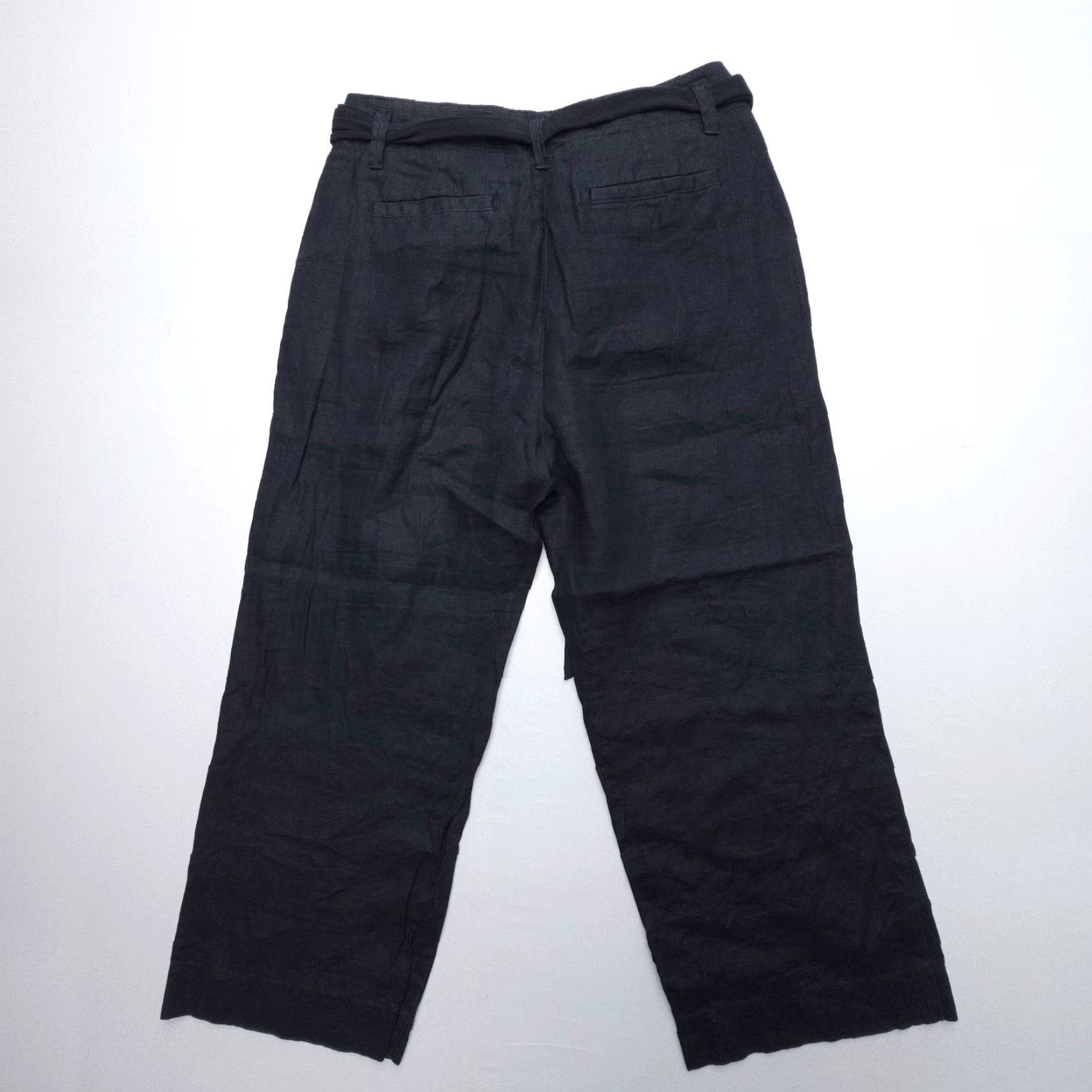 Sanctuary Sanctuary Pants Women 27 Black Linen Wide Leg High Rise Casual Size 27" / US 4 / IT 40 - 2 Thumbnail