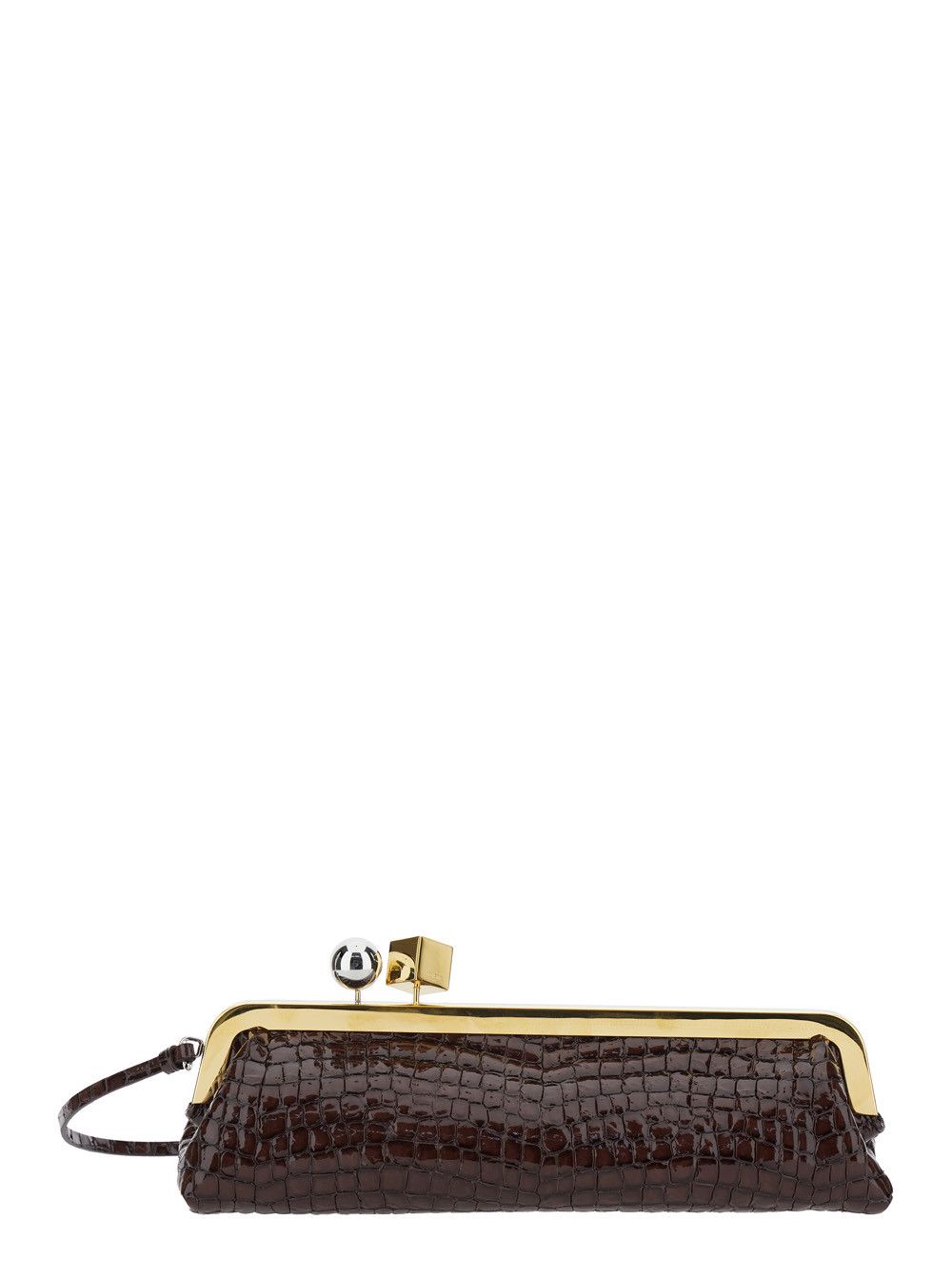 Jacquemus 'la Pochette Salon' Brown Shoulder Bag With Removable Shoulder Strap And Kiss-Lock Closure In Leather Woman, Women's