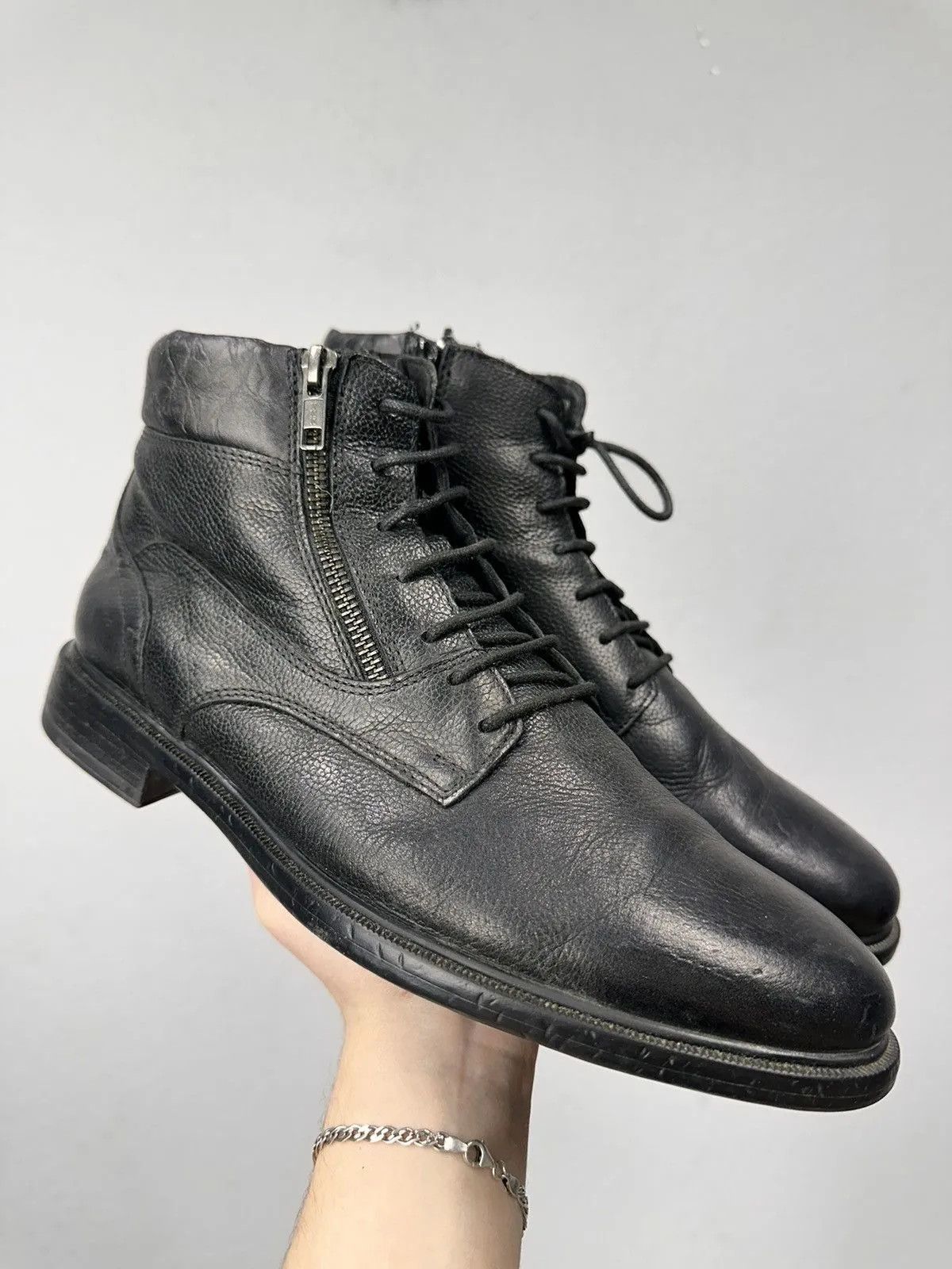 Leather Vintage Leather Black Guidi Style Hand Made Italy Kapital Size US 8 / EU 41 - 1 Thumbnail