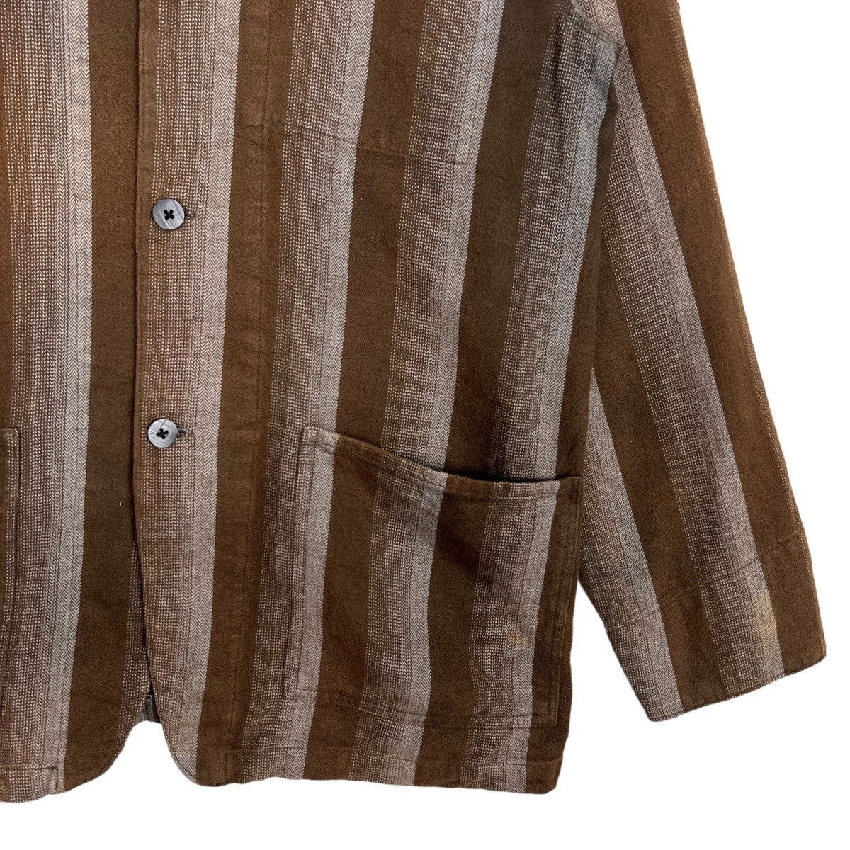 Japanese Brand VINTAGE GARCON WAVE STRIPE SHADOW LAZER JACKET Size US L / EU 52-54 / 3 - 5 Thumbnail
