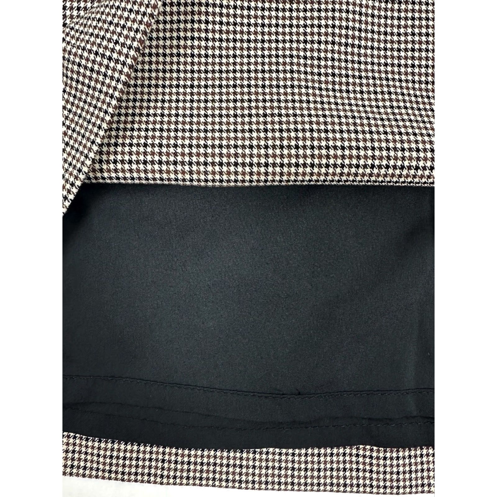 Rachel Zoe RACHEL ZOE Skirt 6 Plaid Houndstooth Beige Elastic Waist Mini Size 28" / US 6 / IT 42 - 4 Thumbnail
