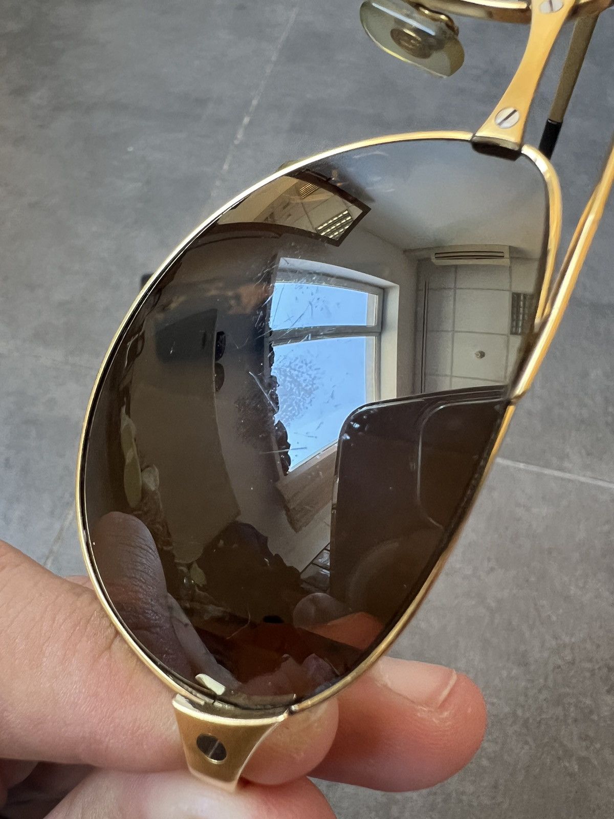 Cartier × Vintage Vintage Cartier Edition Santos-Dumont golden plated glasses Size ONE SIZE - 15 Thumbnail