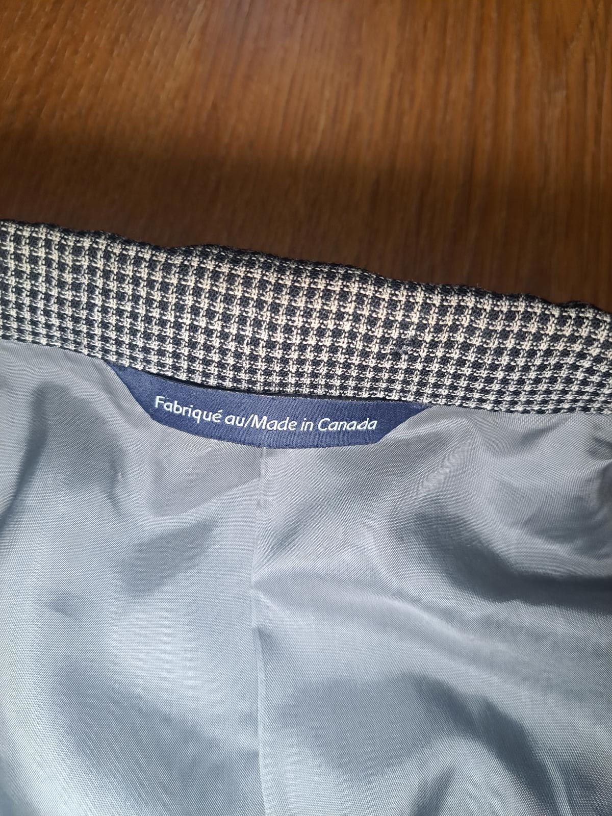 Coppley Coppley Sport Coat 42R White Black Houndstooth Check Wool Size 42R - 4 Thumbnail
