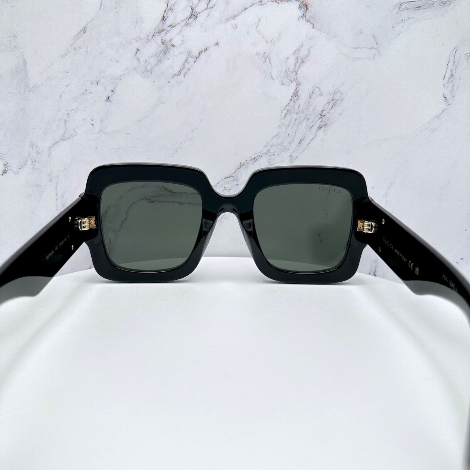 Gucci Gucci Sunglasses New Black Oversized Gold Metal GG Authentic Size ONE SIZE - 20 Thumbnail