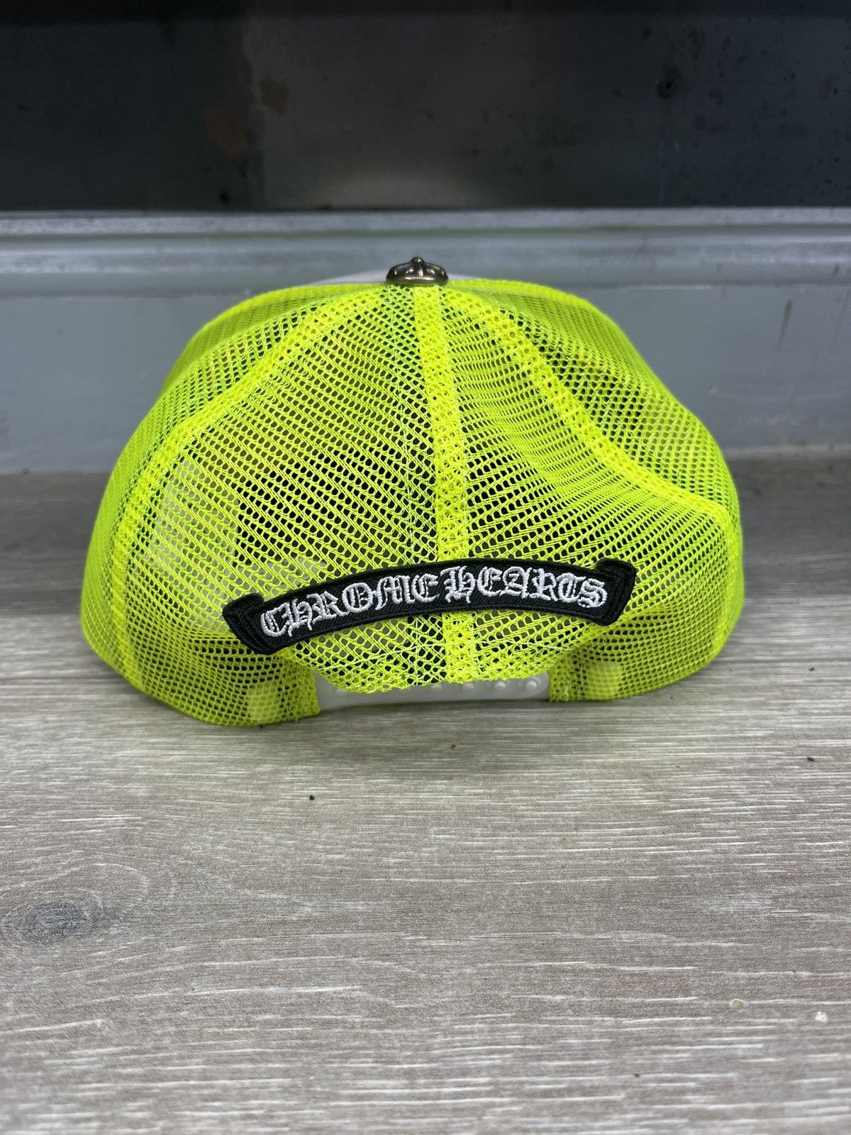 Chrome Hearts Chrome Hearts Triple Cross Trucker Hat Neon Lime Green Color Size ONE SIZE - 5 Thumbnail