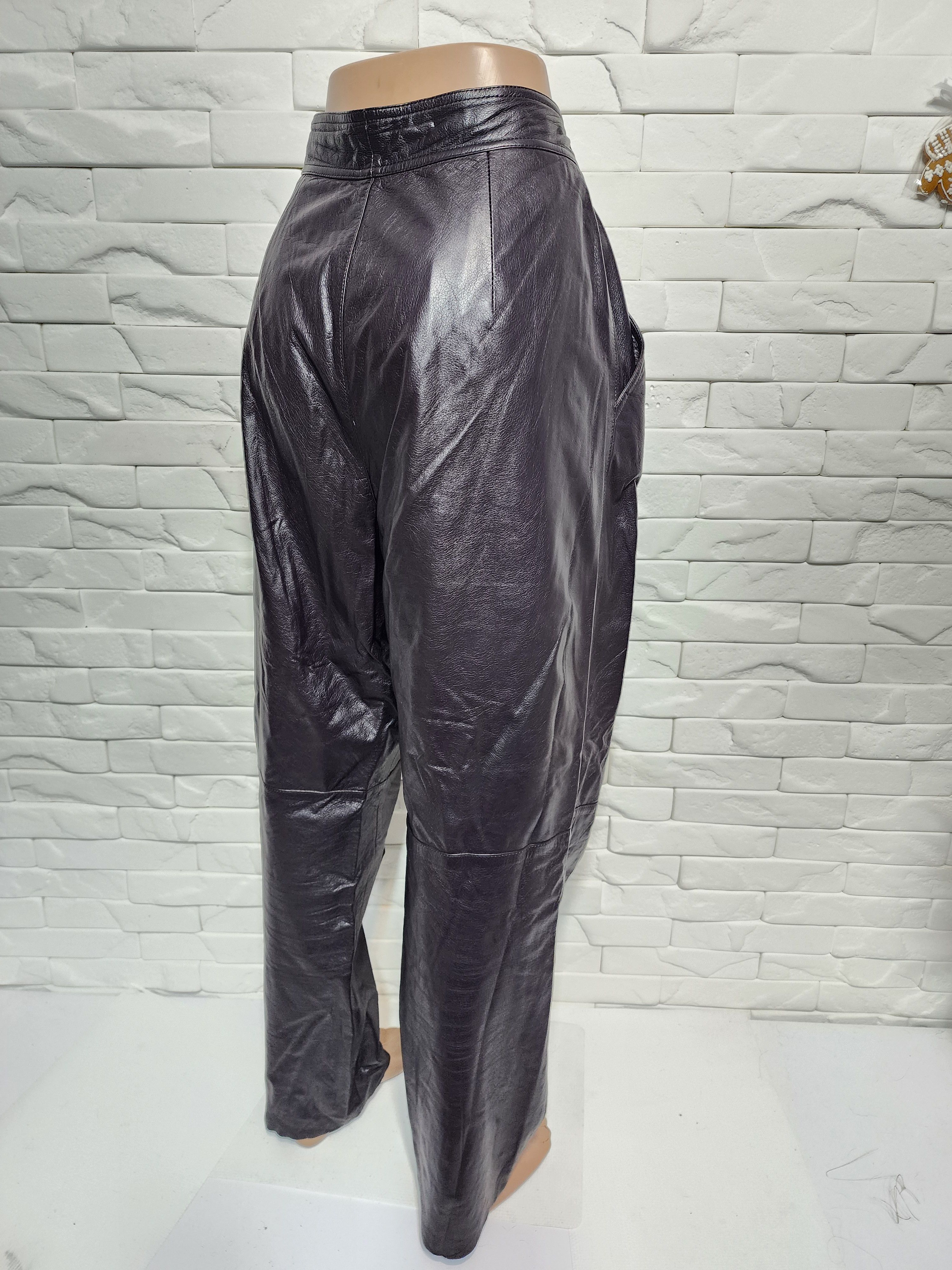 Other Black Genuine Leather Pants, Fitted Style Size 30" / US 8 / IT 44 - 6 Thumbnail