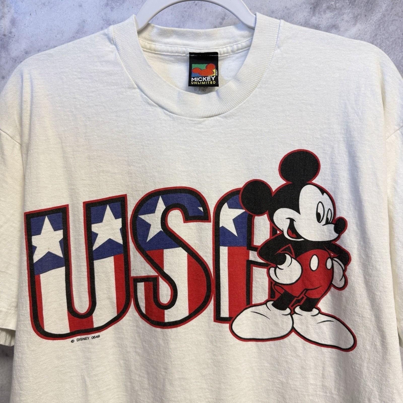 Mickey Unlimited Vintage 90s Mickey Mouse USA T Shirt White Mickey Unlimited Size US L / EU 52-54 / 3 - 1 Thumbnail