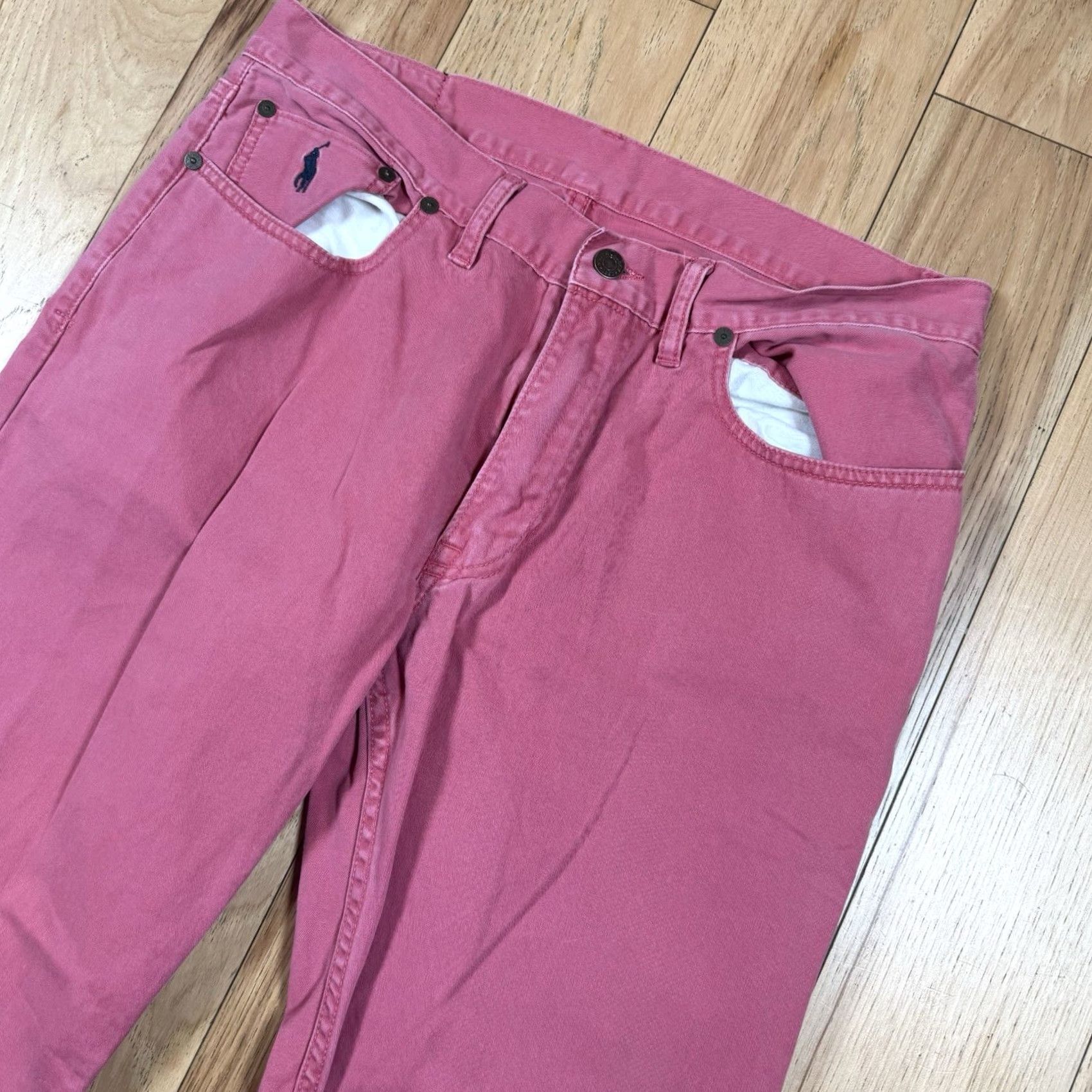 Polo Ralph Lauren VINTAGE Polo Ralph Lauren Jeans Mens 32x30 Pink Straight Fit Slimming Light Wash Straight Mens Size US XS / EU 42 / 0 - 2 Thumbnail