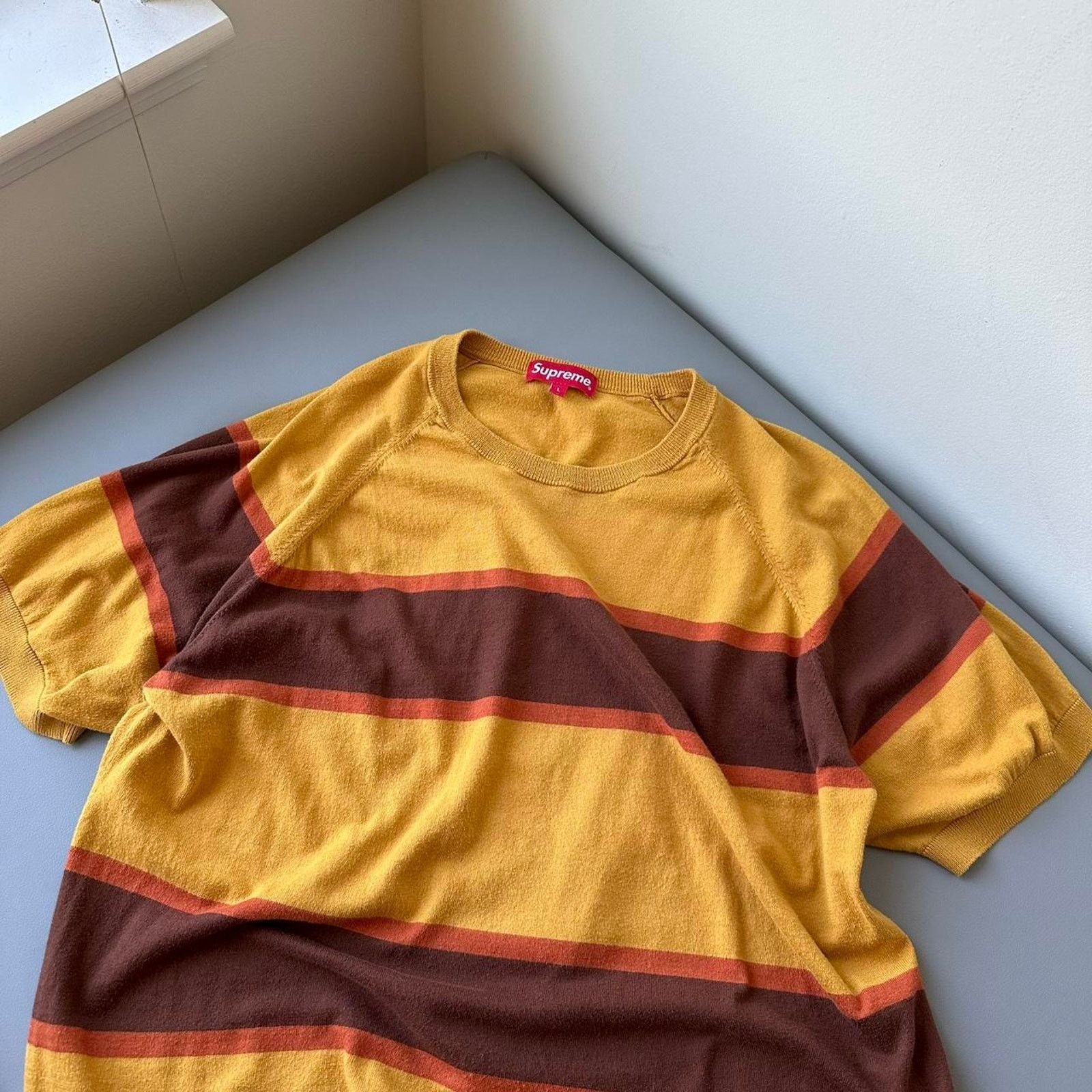 Supreme Supreme SS17 Short Sleeve Knit Striped Short Sleeve Sweater Size US L / EU 52-54 / 3 - 4 Thumbnail