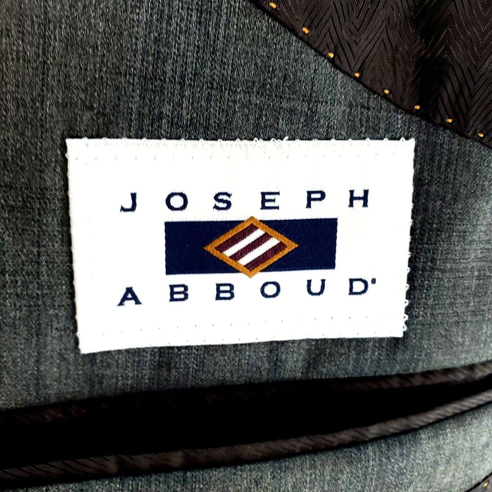 Joseph Abboud Joseph Abboud 40R 2 Button Plaid Gray Wool Blazer Super 120s Size 40R - 7 Thumbnail
