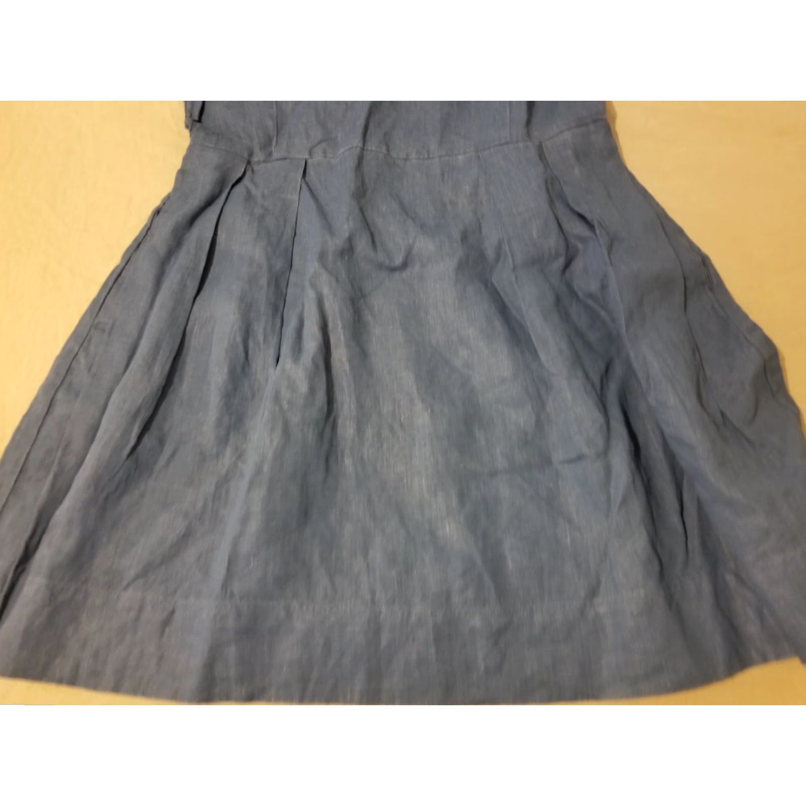 Gap Womens Gap Dress A-Line Linen Blue Midi Size 14 Regular Short Sleeve? Size XL / US 12-14 / IT 48-50 - 3 Thumbnail