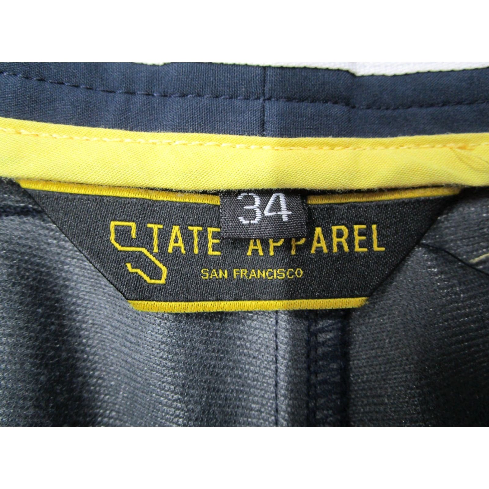 Vintage STATE APPAREL Men's Blue flat front COMPETITION pants 34x33 Zip 5-Pocket Chino polyester spandex Made in USA Vintage: No (adjusted not allowed). Size US 34 / EU 50 - 3 Thumbnail