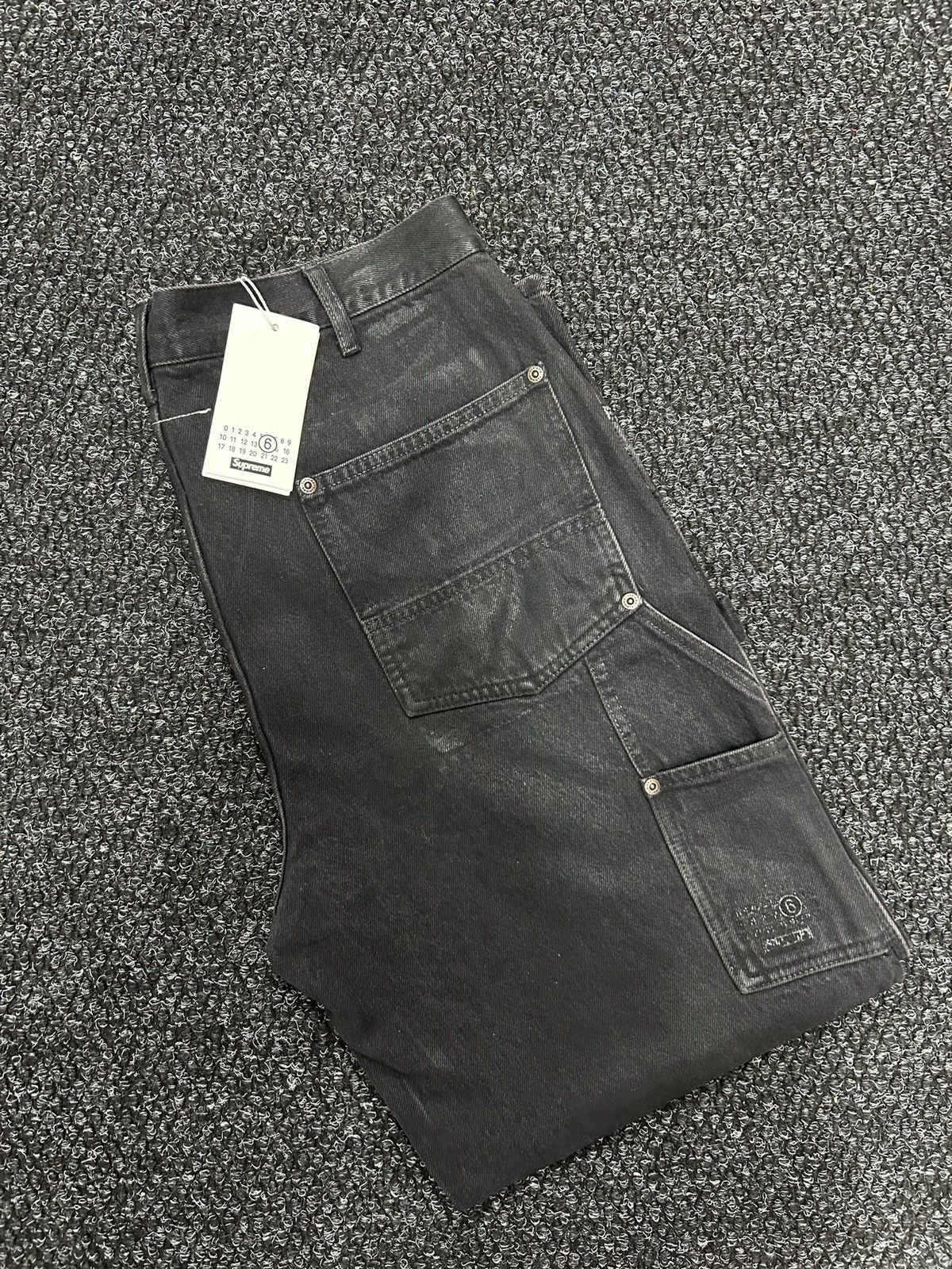 image of Mm6 Maison Margiela Double Knee Pants in Black, Men's (Size 34)