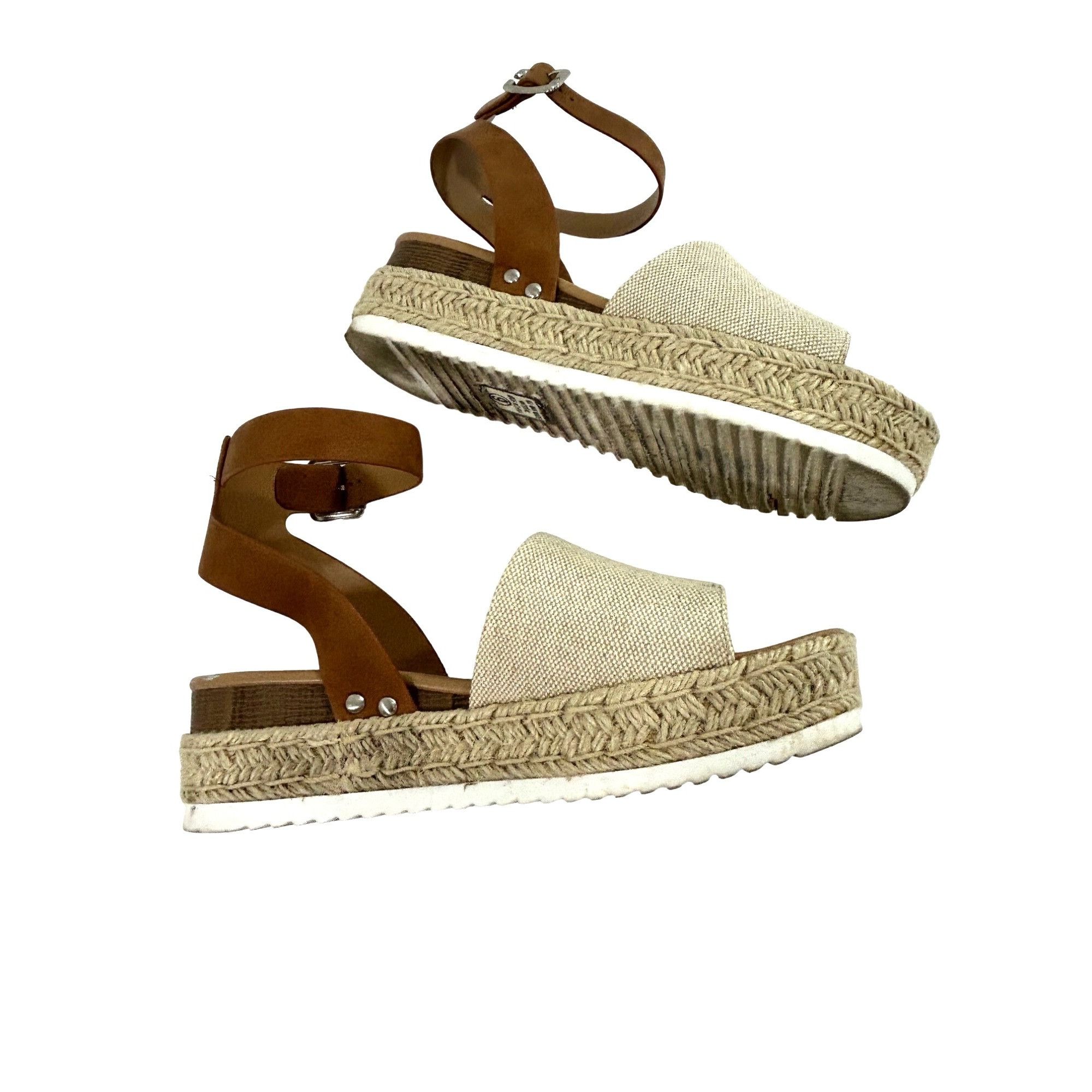 Other Soda Tuckin Sandals 9 Espadrilles Wedge Platform Tan Brown A Size US 9 / IT 39 - 11 Thumbnail