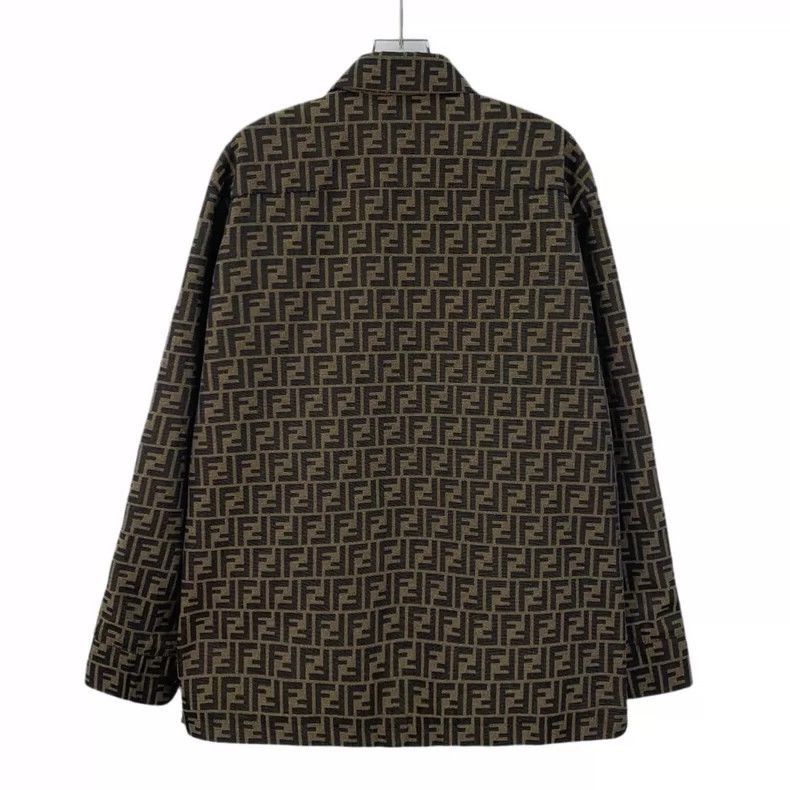Fendi Fendi Brown Logo Print Long Sleeve Shirt Size US M / EU 48-50 / 2 - 2 Thumbnail