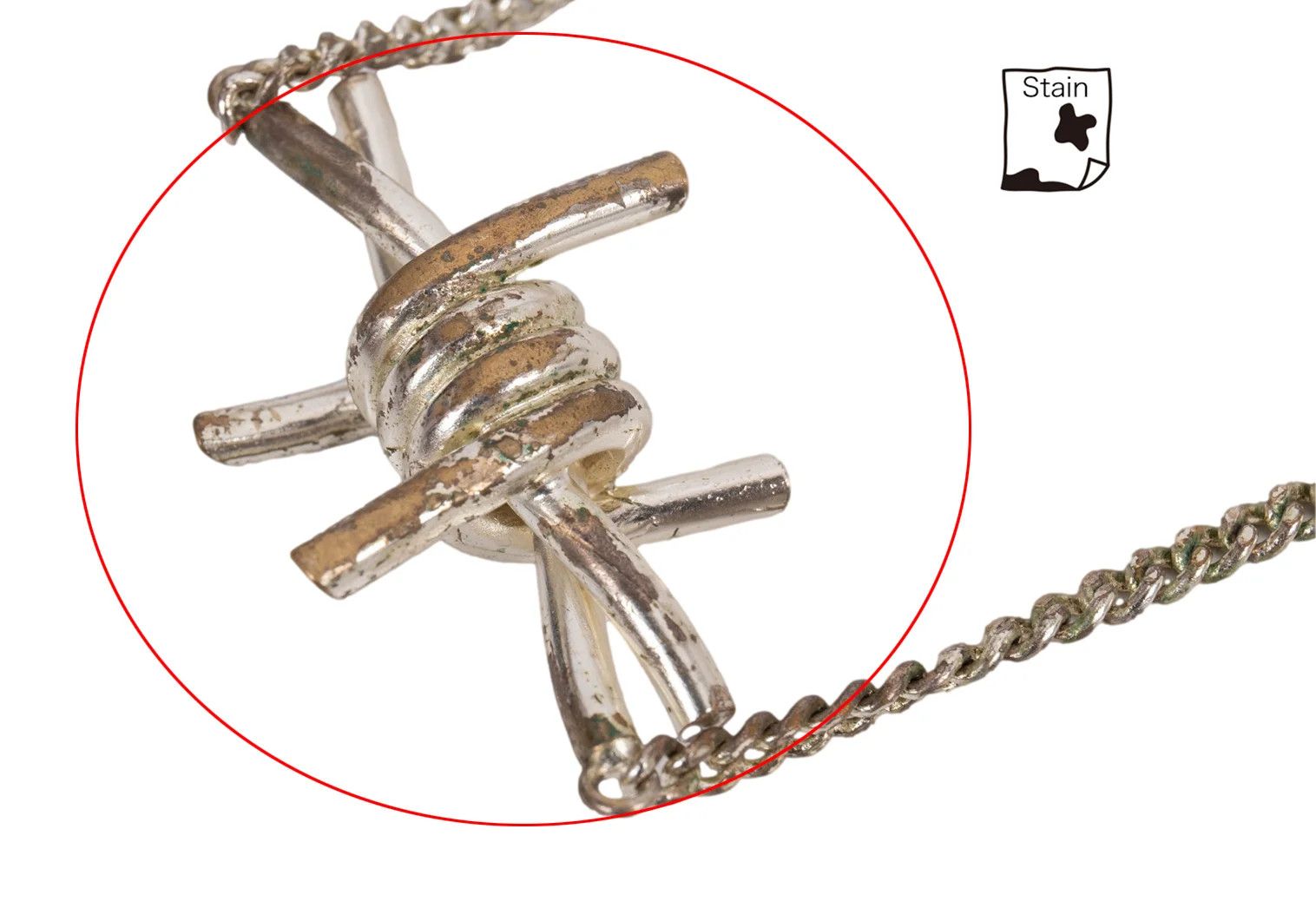 Maison Margiela Barbed Wire Design Necklace in Silver Size ONE SIZE - 5 Thumbnail