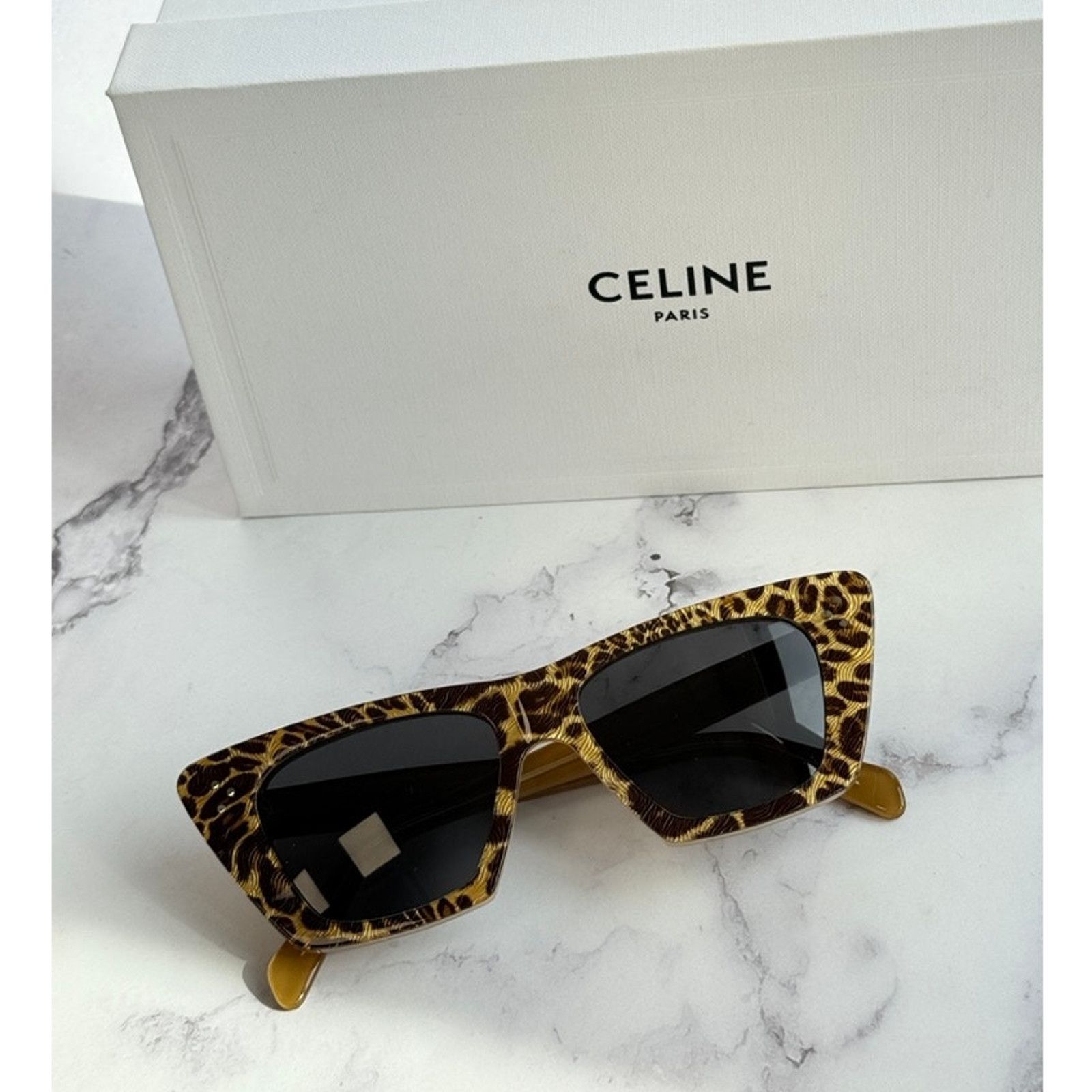 Celine CL40059U 18N BRAND NEW Sunglasses Rhodium Havana Green Women Cat Eye CELINE NEW CELINE CL40244U 52F WOMEN HAVANA SUNGLASSES  main image 2