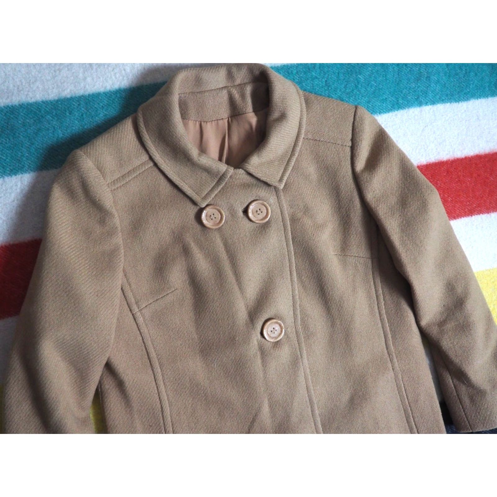Vintage VINTAGE Whitley Peacoat Coat Womens S Brown Wool Lined 50s 60s Short Button4c Bohemian Fall Winter Spring Regular Mens Girls Size S / US 4 / IT 40 - 2 Thumbnail