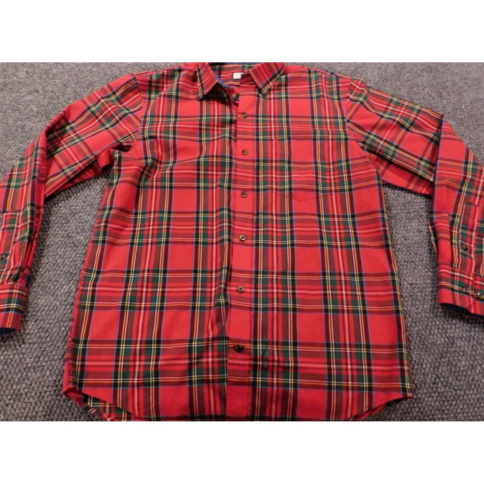 Izod IZOD Shirt Regular Small Red Plaid Button-Down - Button Up, Long Sleeve, Classic Casual, Men, Button, Logo, Cotton Polyester, Knit, Pockets, Slimming Size US S / EU 44-46 / 1 - 2 Thumbnail