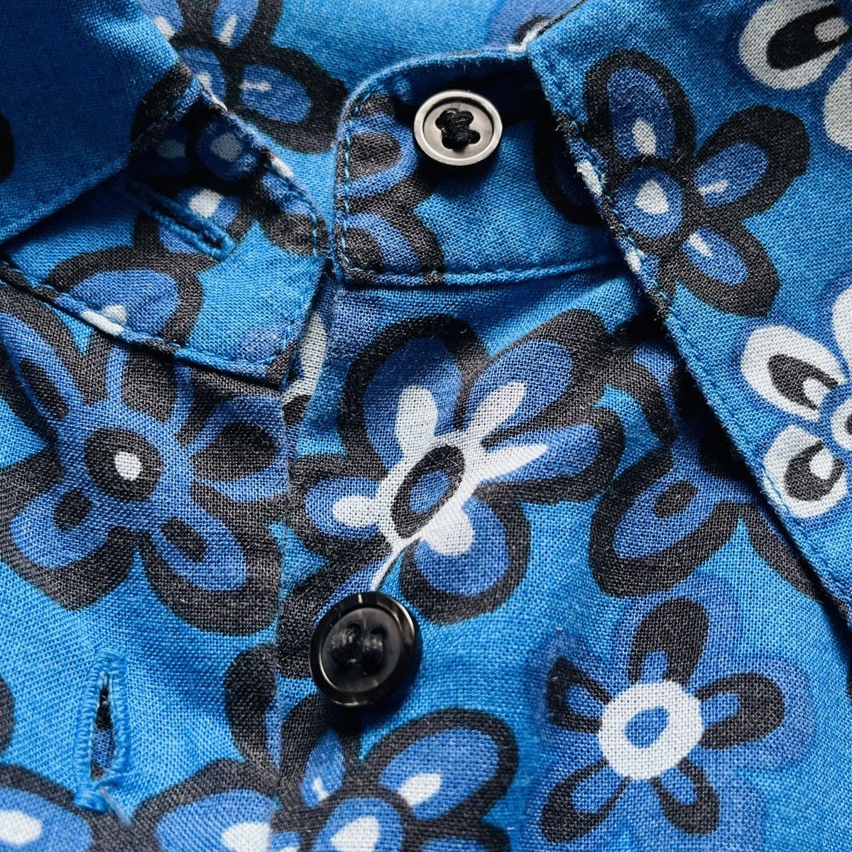 Marni MARNI X Uniqlo Japan Blue Flowers Shirts Buttons Up Size L Size US L / EU 52-54 / 3 - 15 Thumbnail