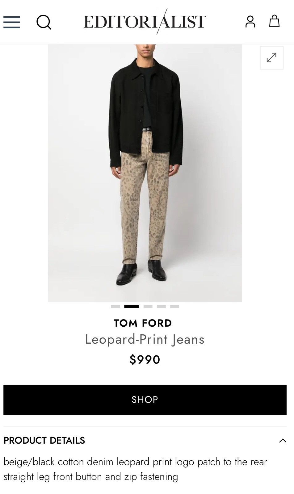 Tom Ford Tom Ford Natural Leopard Print Denim Size US 30 / EU 46 - 9 Thumbnail