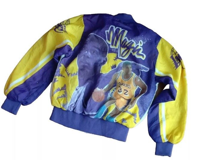 NBA × Vintage Vintage Magic Johnson Chalk Lines 90's nylon Jacket Size US M / EU 48-50 / 2 - 5 Thumbnail