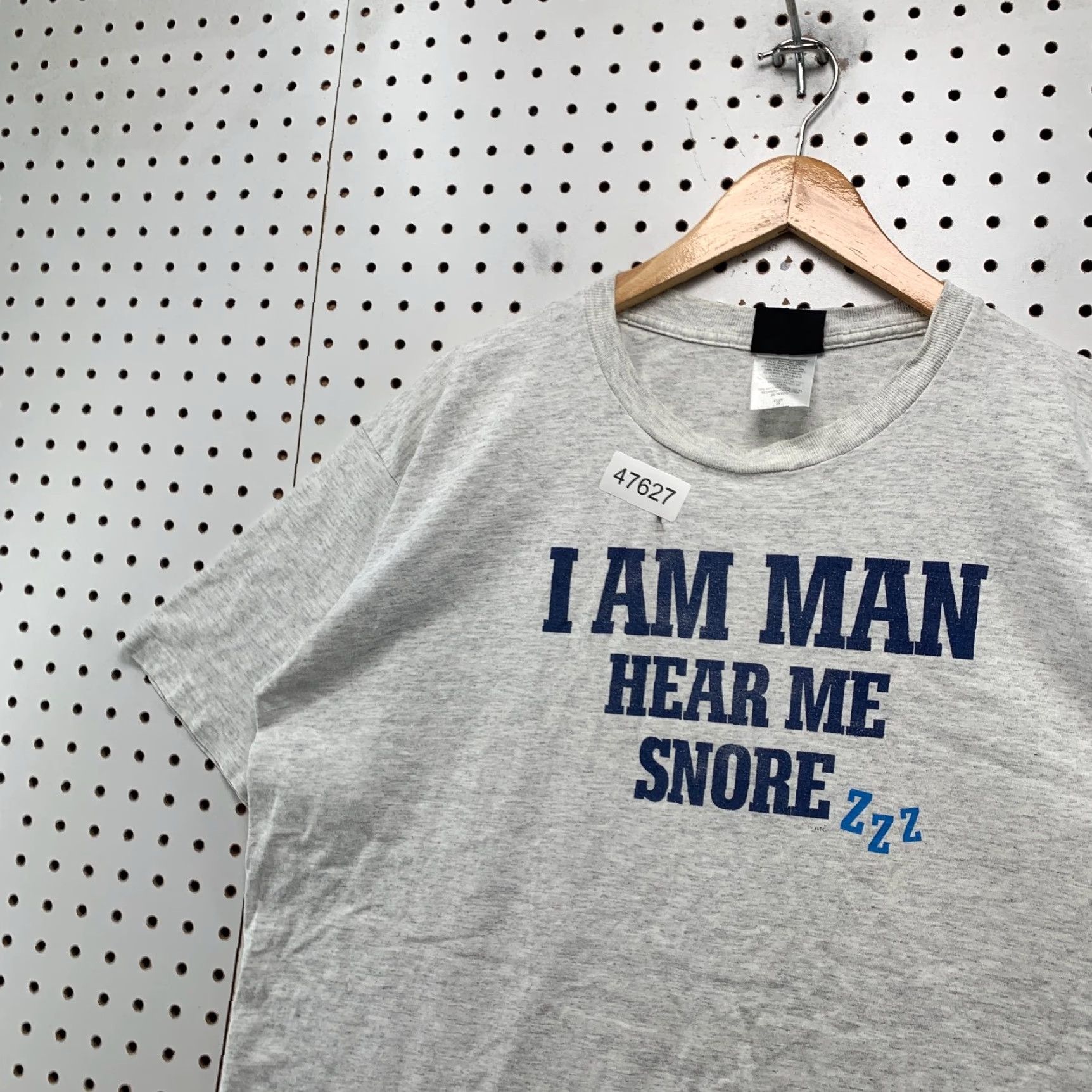Vintage Vintage Funny Dad T Shirt Mens 2X Gray I Am Man Hear Me Snore USA Size US XXL / EU 58 / 5 - 6 Thumbnail