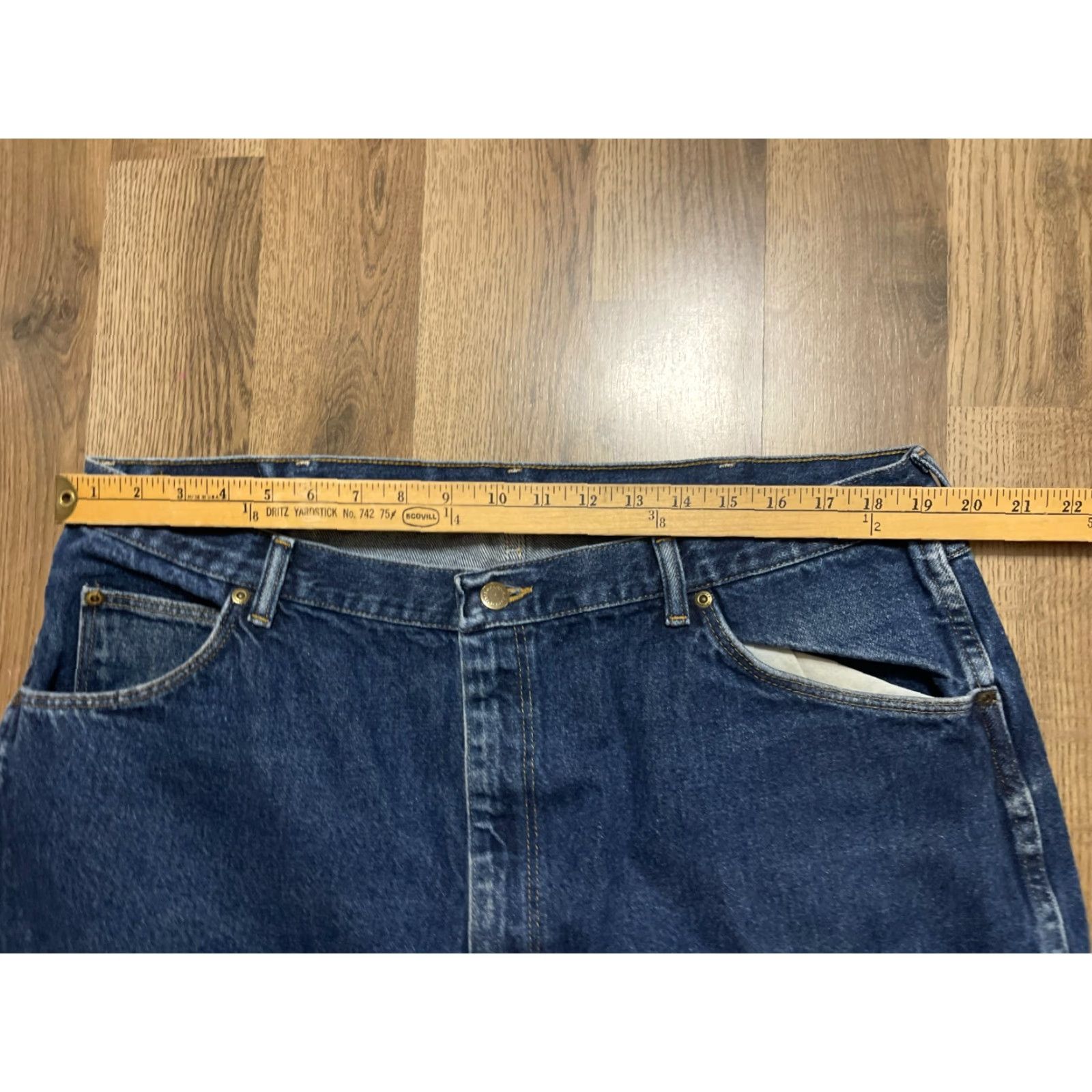 Wrangler Wrangler Jeans Mens 39x30 Blue Denim Straight 5-Pockets 42" Length Jeans Regular Mens Size US 42 / EU 58 - 6 Thumbnail