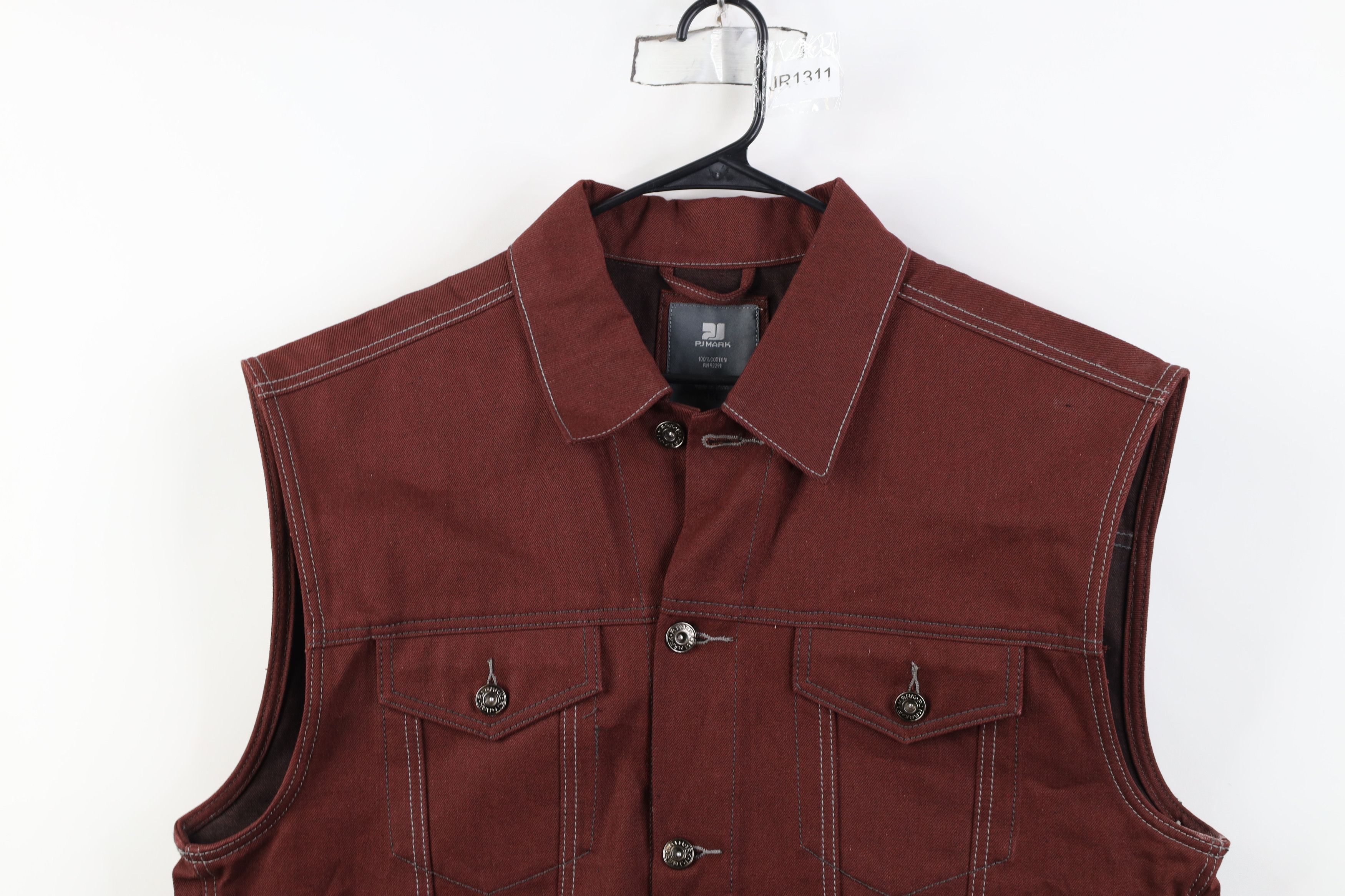 Vintage Vintage 90s Y2K Streetwear Sleeveless Denim Trucker Vest Red Size US XXL / EU 58 / 5 - 2 Thumbnail