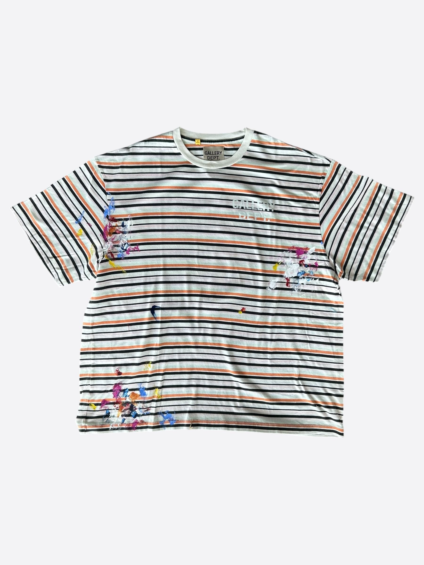 Gallery Dept. Gallery Dept Multicolor Striped Paint Splatter Logo T-Shirt Size US XS / EU 42 / 0 - 1 Thumbnail