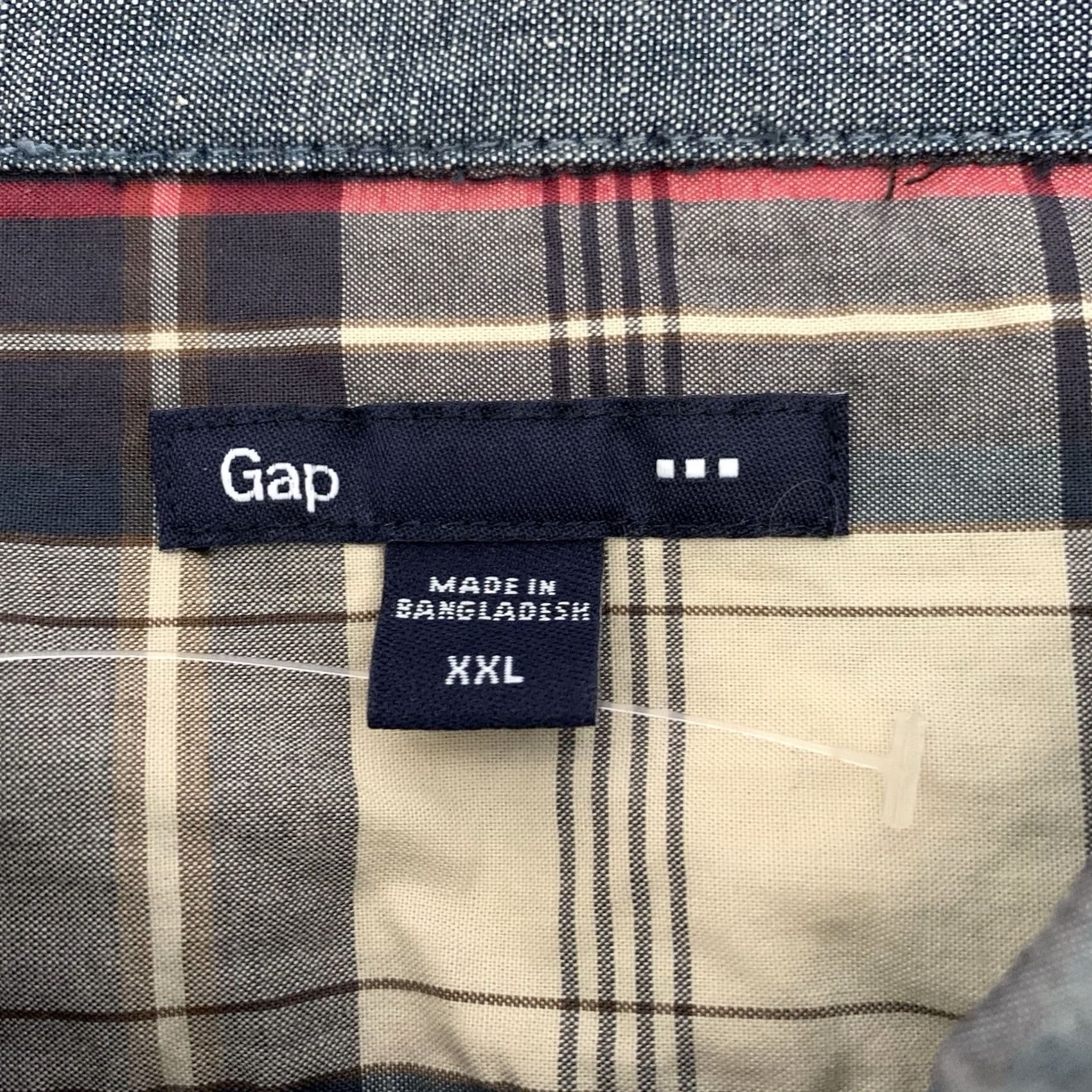 Gap GAP Factory Shirt Men XXL Beige Blue Plaid Classic Fit Button Up Cotton Pockets Shirt Size US XXL / EU 58 / 5 - 2 Thumbnail