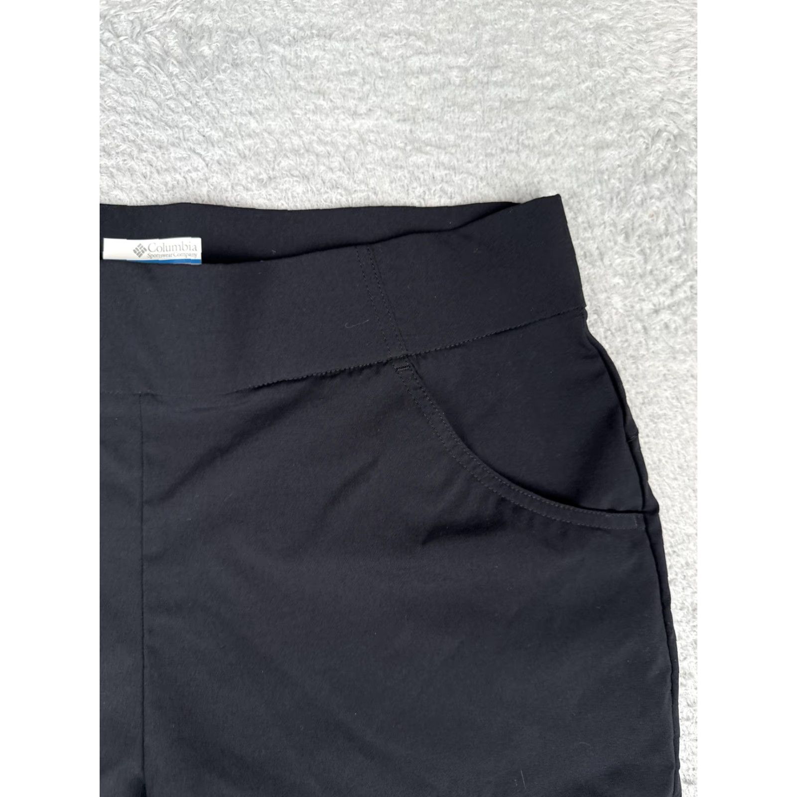 Vintage Columbia Shorts Womens Large Black Chino Pull On Stretch Hiking Walking Nylon Size 36" / US 14 / IT 50 - 5 Thumbnail
