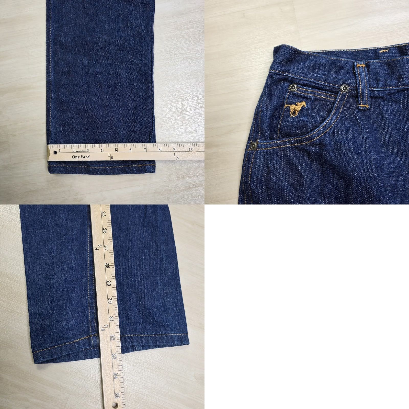 Wrangler VINTAGE Wrangler No Fault Denim Jeans Pony Scovill Zip Dark Women’s 25 x 32 Size 12 5-Pocket USA 70s 80s 90s Cowboy Horse Southwestern Jeans Womens Size 42" / US 20 - 8 Thumbnail