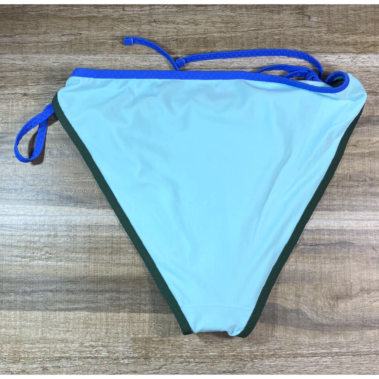 Vintage Aerie Women’s Bikini Bottom Swim Blue Side String Ties Swimsuit XL Size 40" / US 18 - 2 Thumbnail